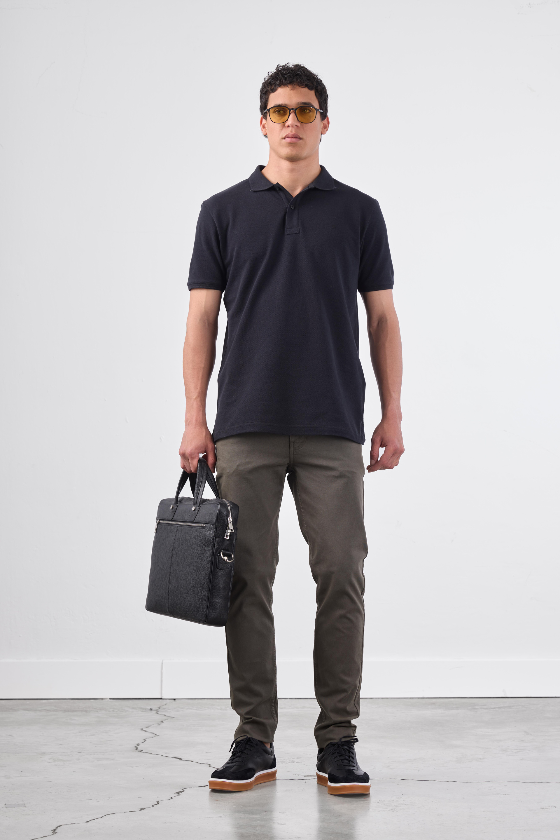 SİYAH   DÜZ ERKEK TSHIRT - SLIM FIT