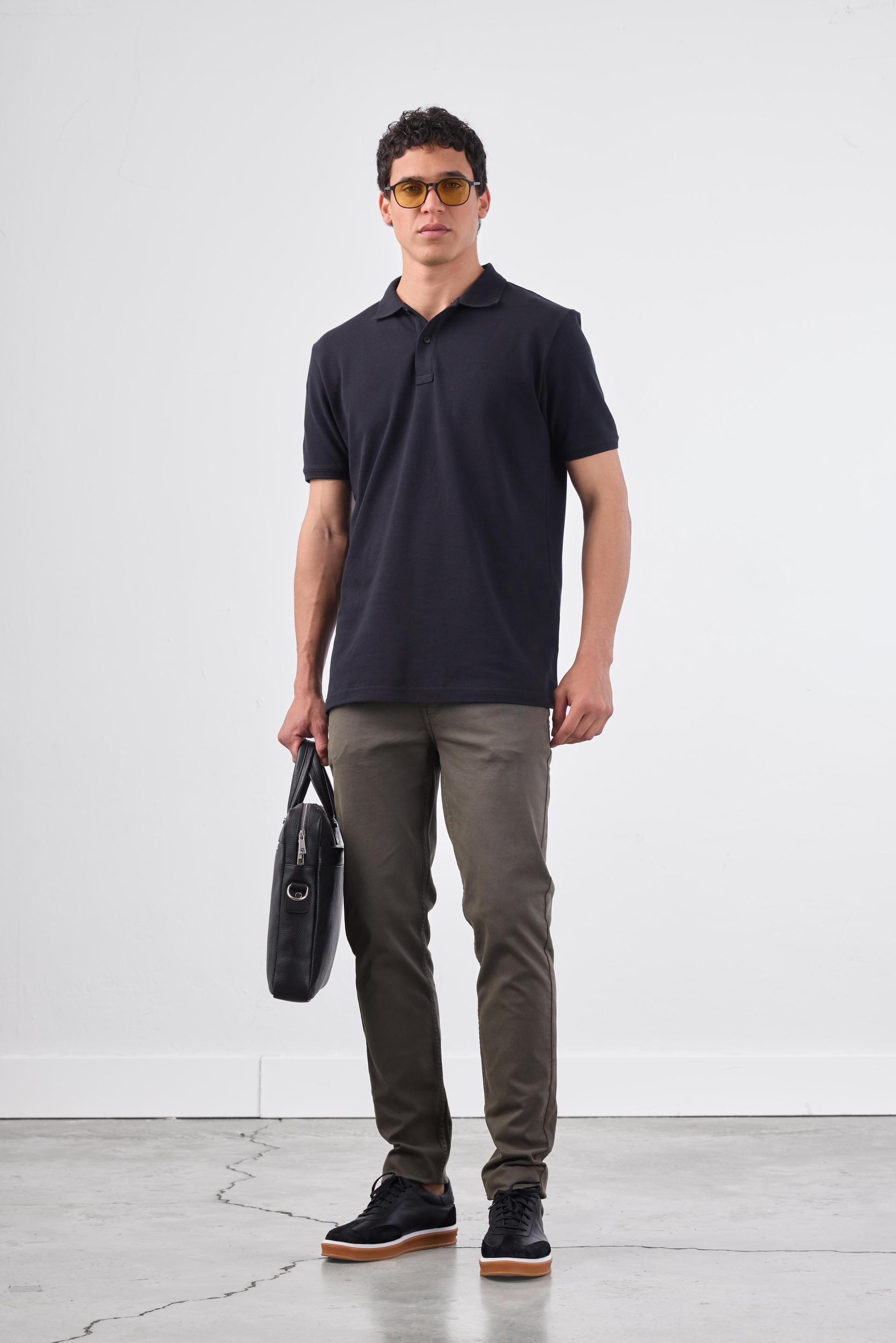 SİYAH   DÜZ ERKEK TSHIRT - SLIM FIT