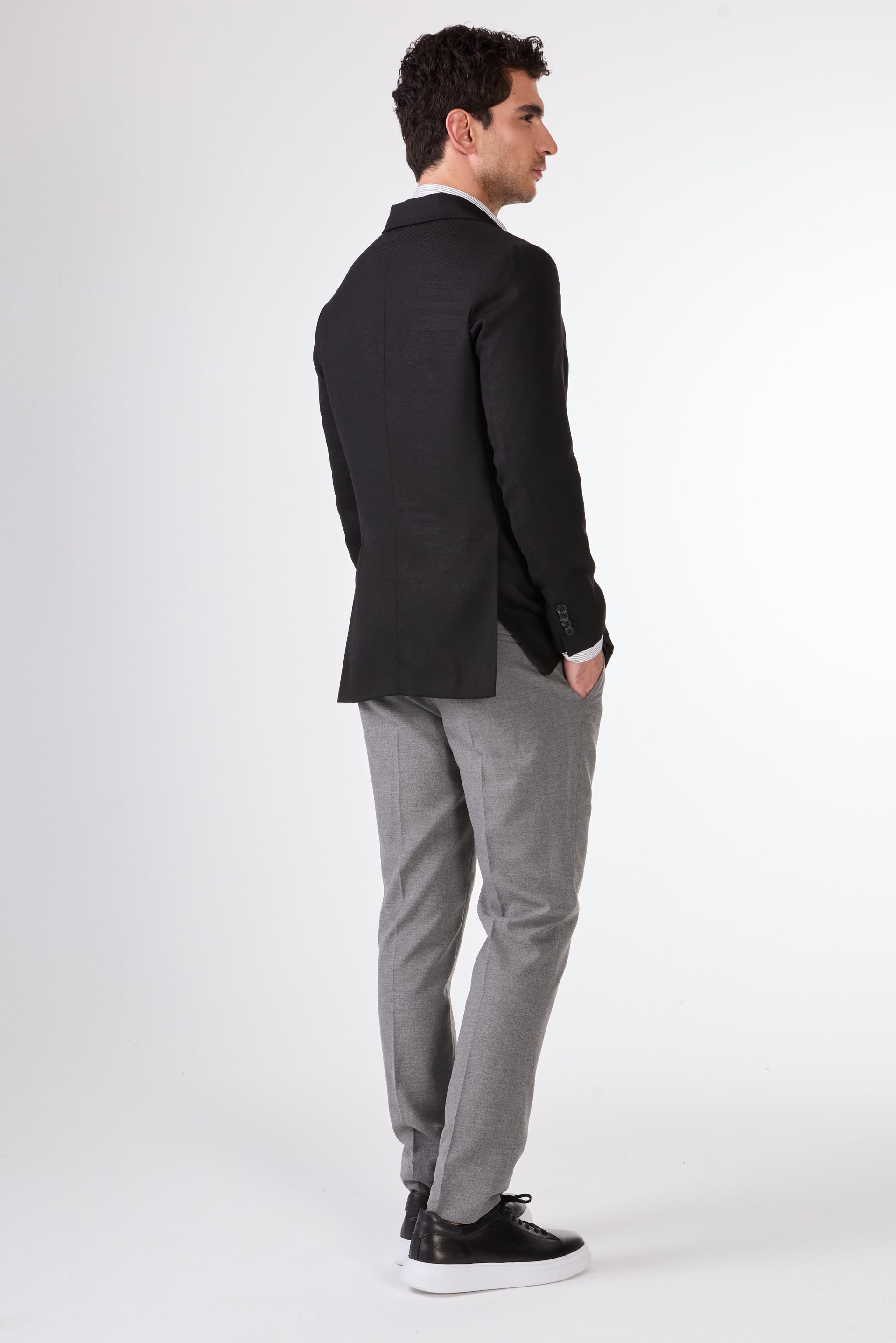 Siyah    Erkek Ceket - Slim Fit