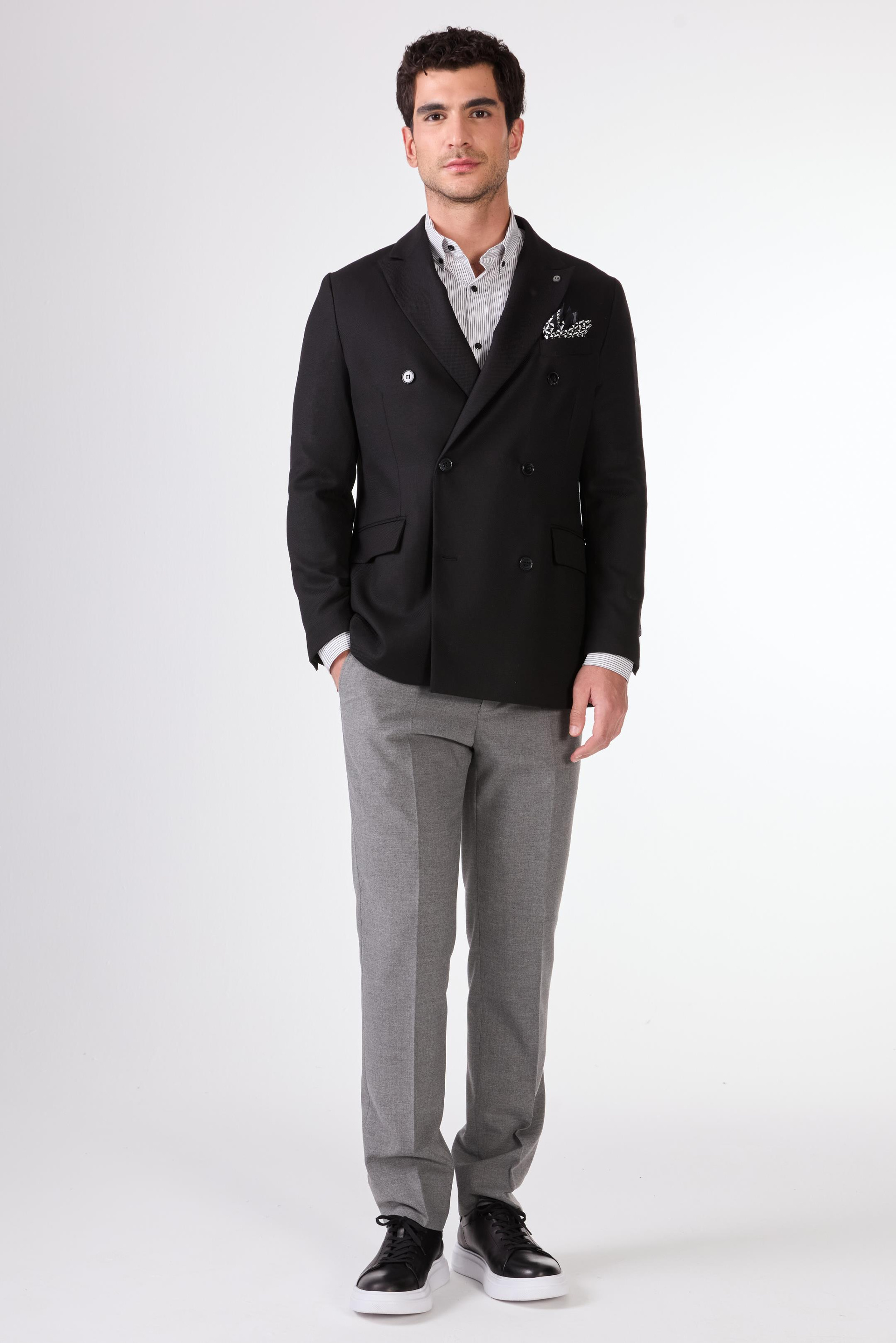 Siyah    Erkek Ceket - Slim Fit