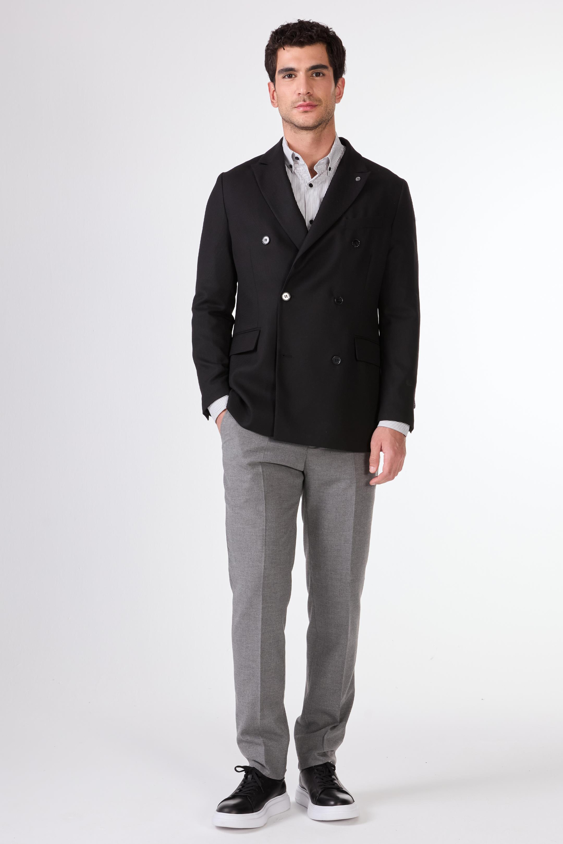 Siyah    Erkek Ceket - Slim Fit