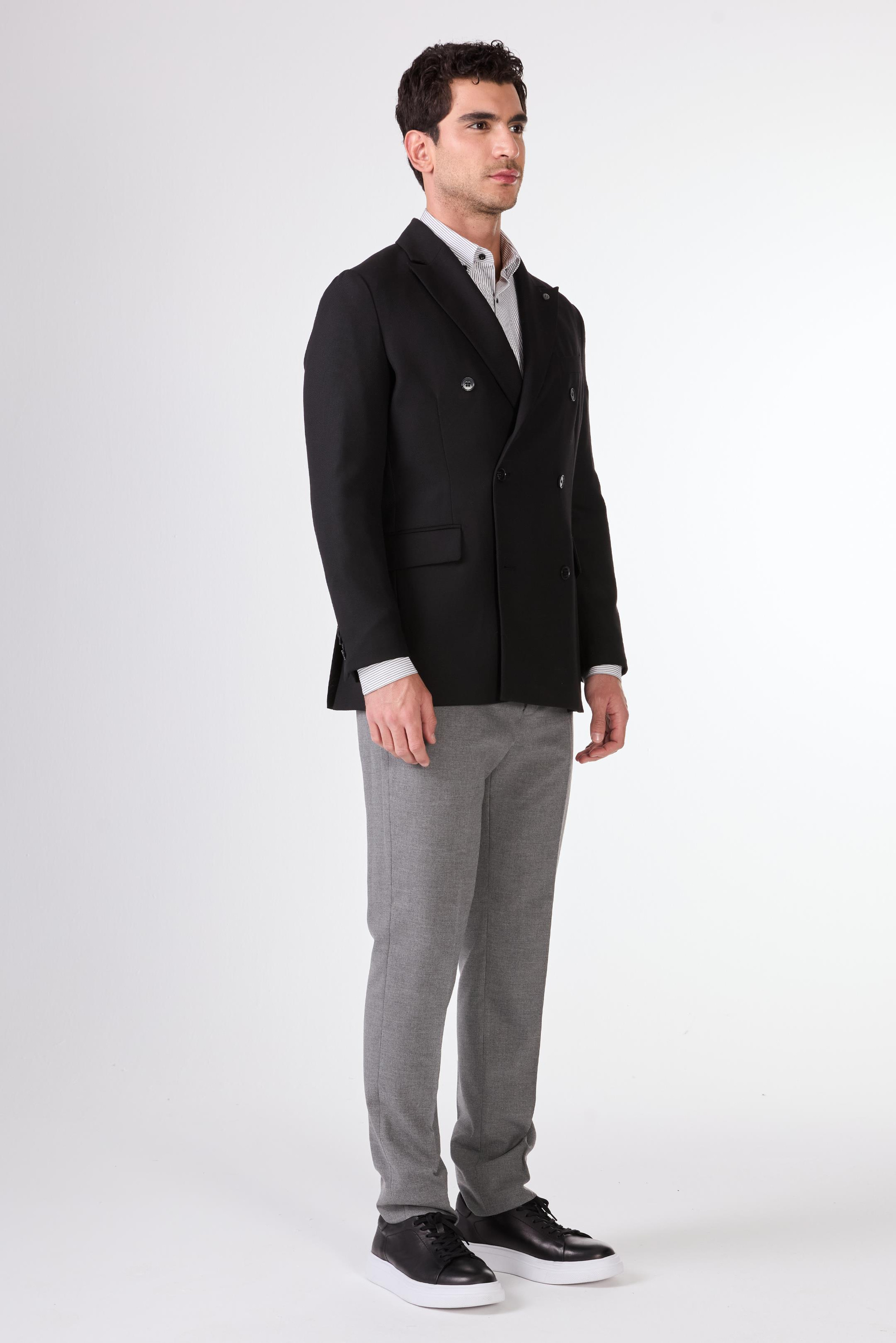 Siyah    Erkek Ceket - Slim Fit