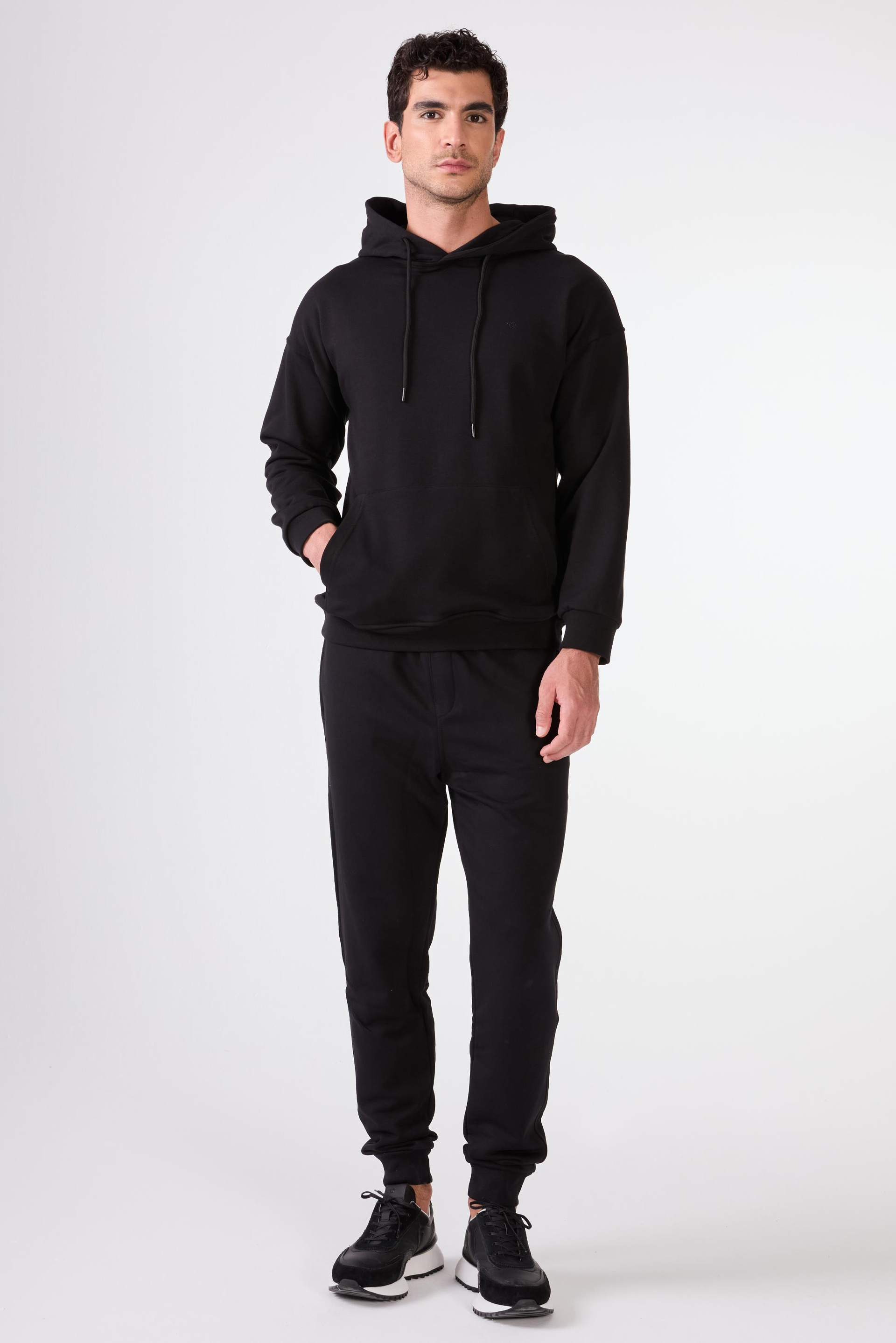 Siyah    Erkek Sweatshırt - Regular Fit