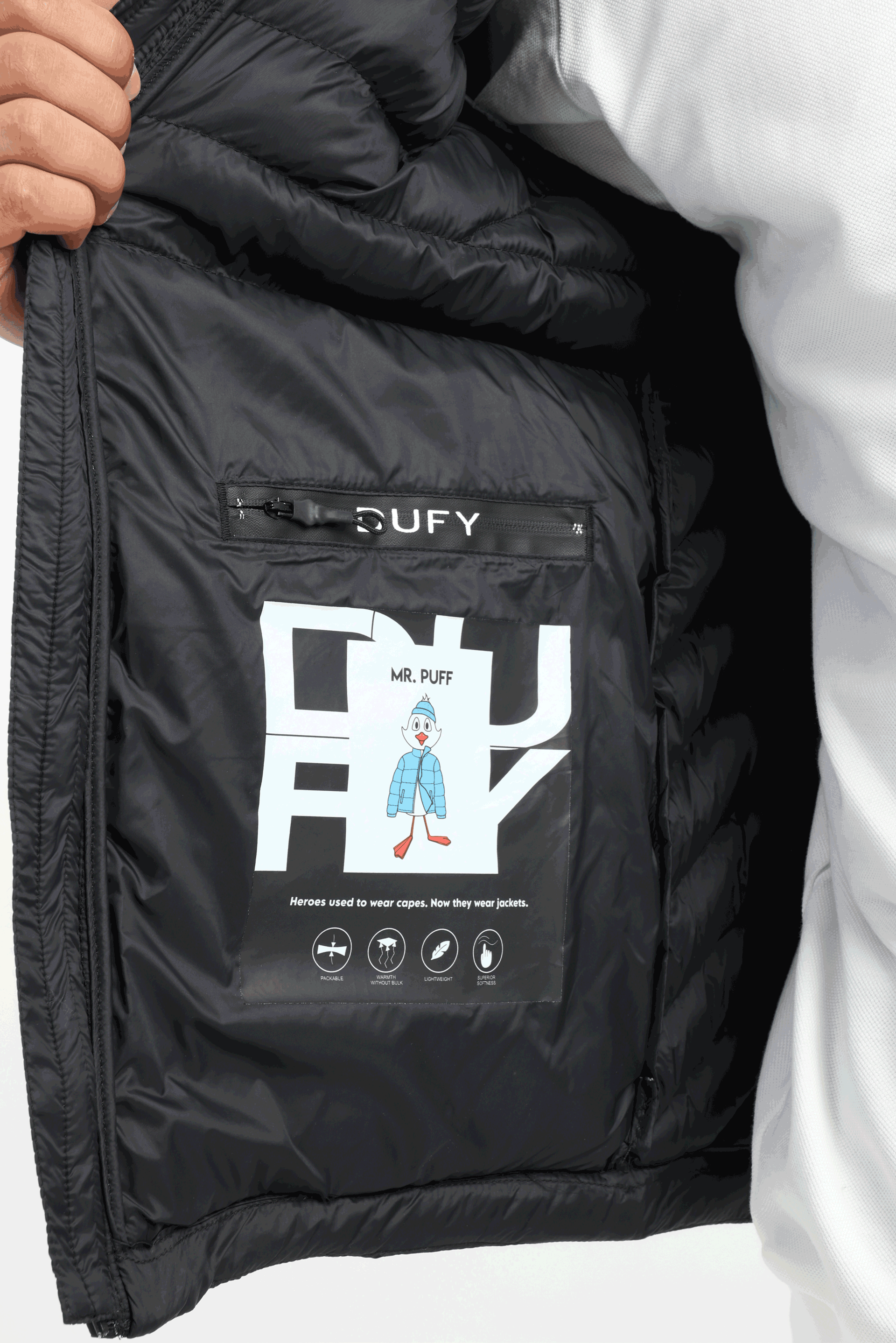 Siyah   Kapitone Erkek Mont - Slim Fit