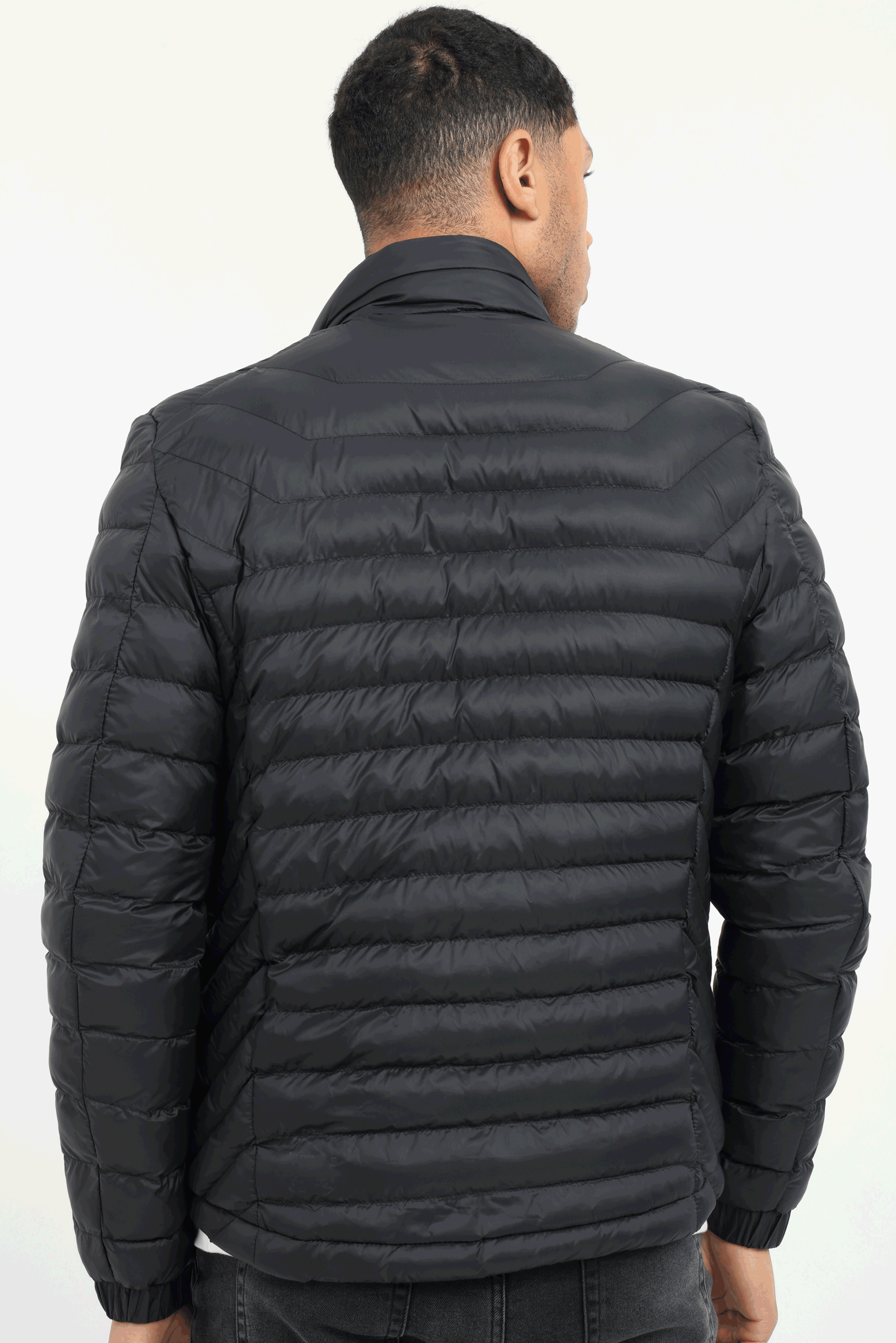 Siyah   Kapitone Erkek Mont - Slim Fit