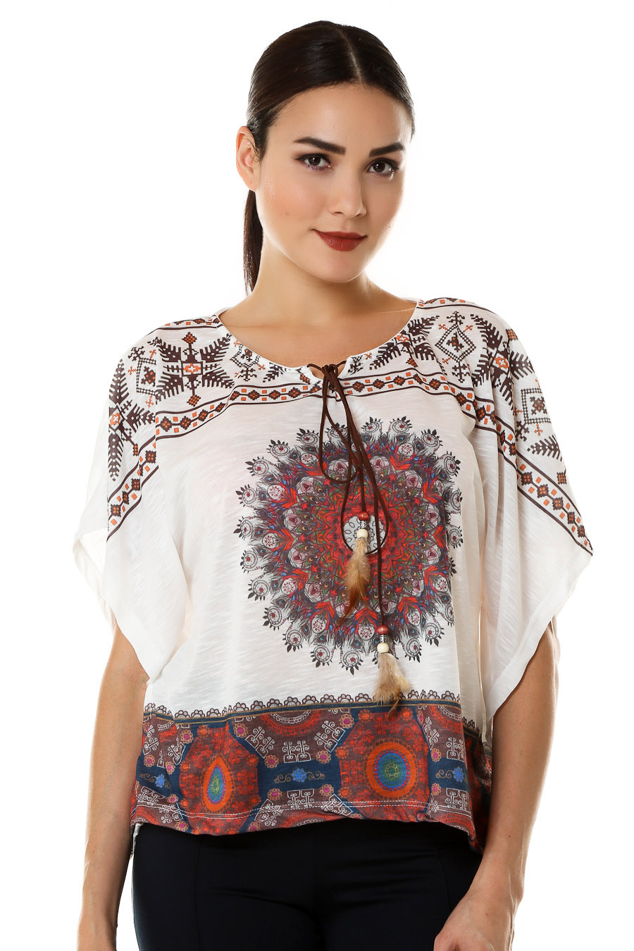 114-4309 ETNİK DESENLİ BLUZ
