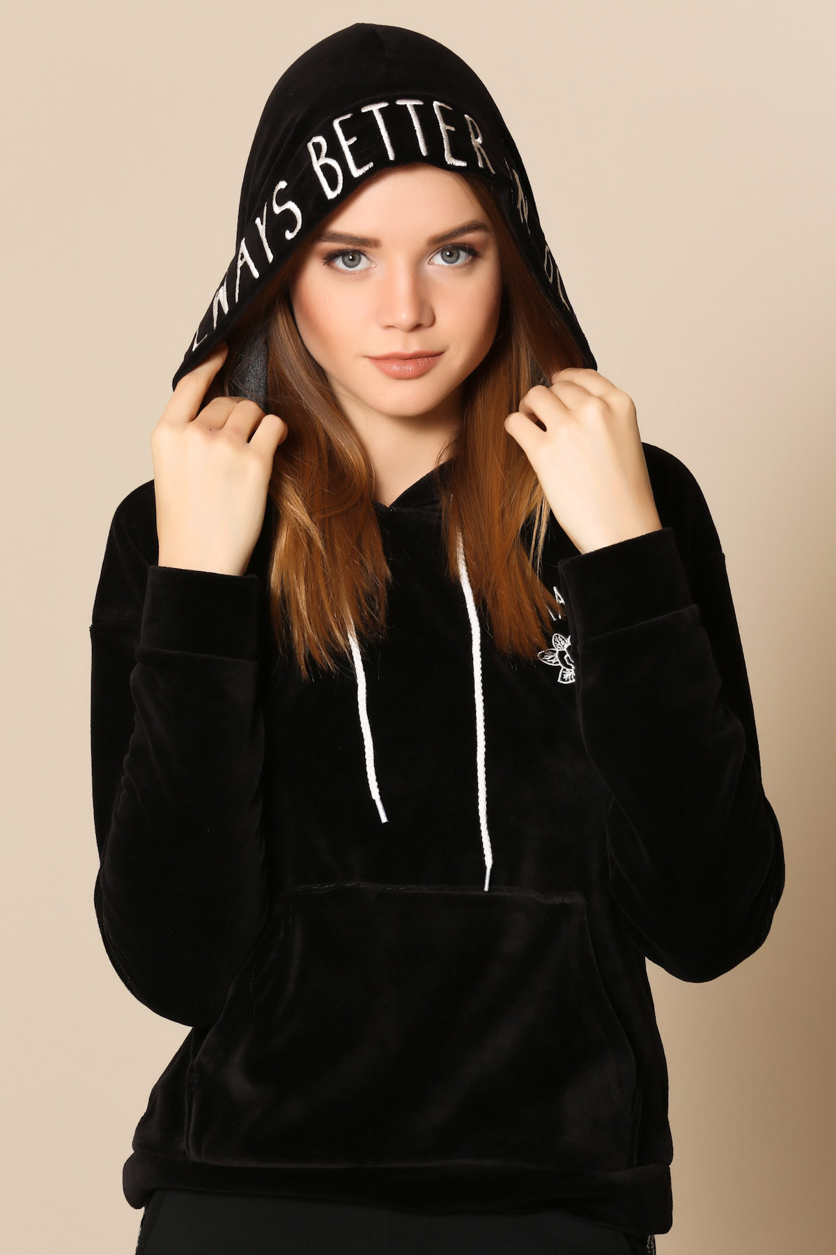 111-6217 KAPŞONLU KADİFE SWEAT