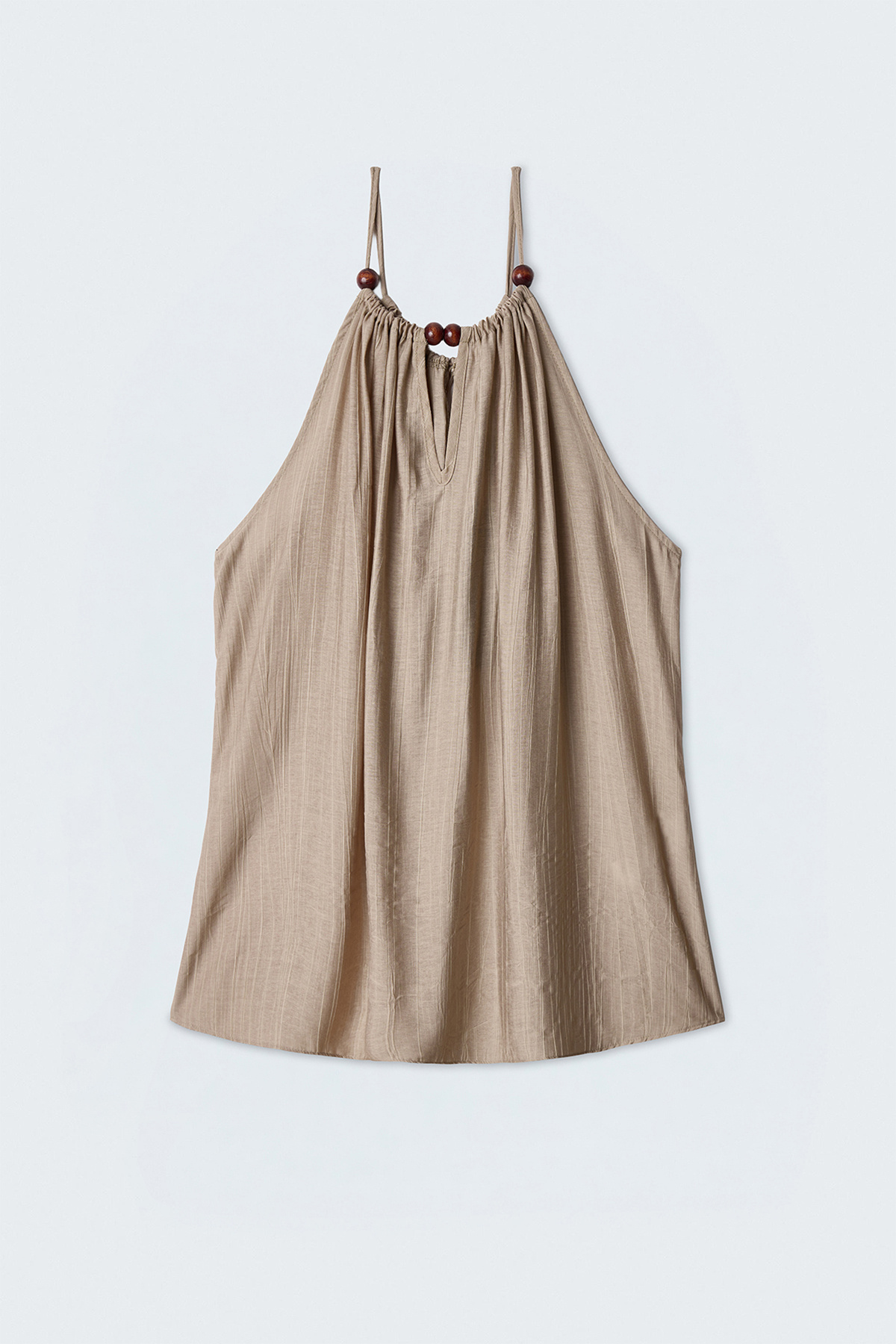 Aksesuar Detaylı Bluz - Camel