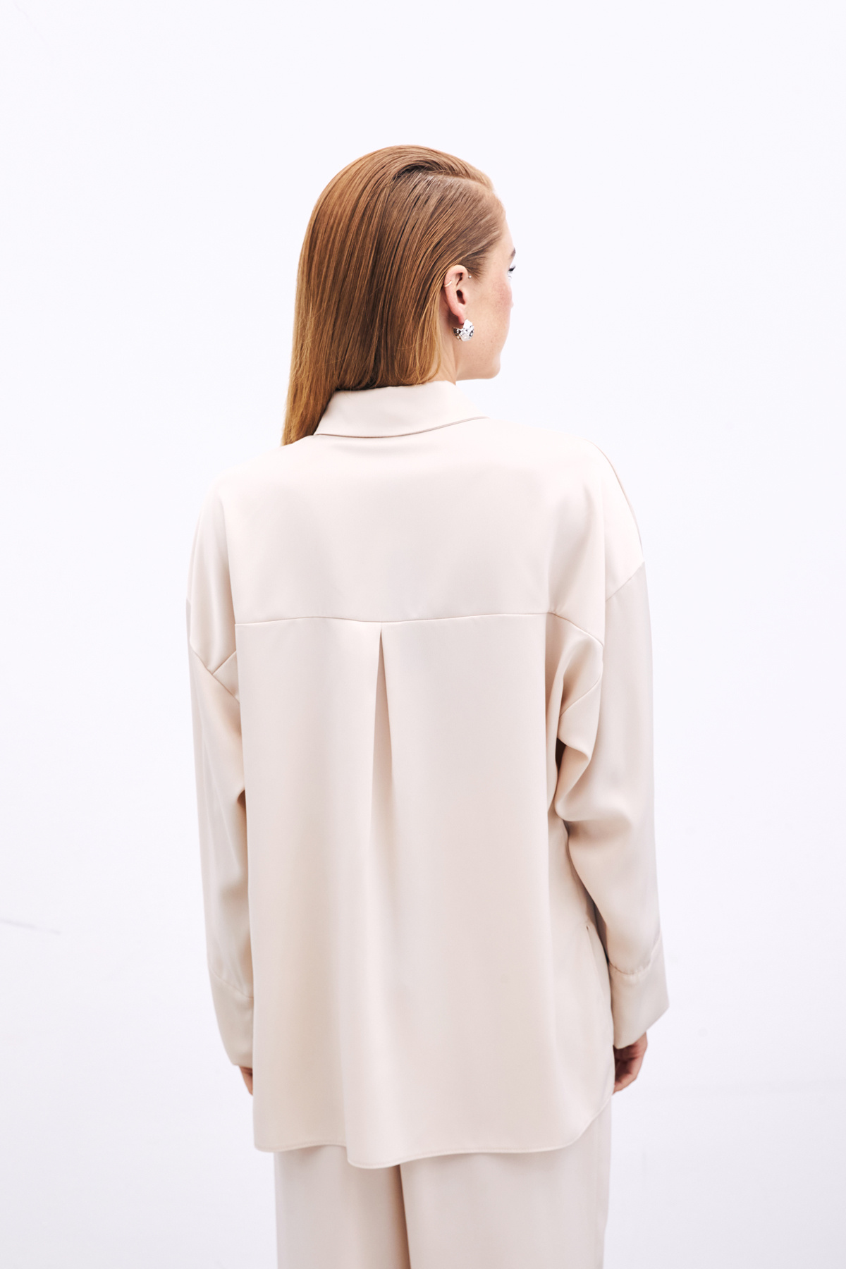 Aksesuar Detaylı Gömlek - Bej