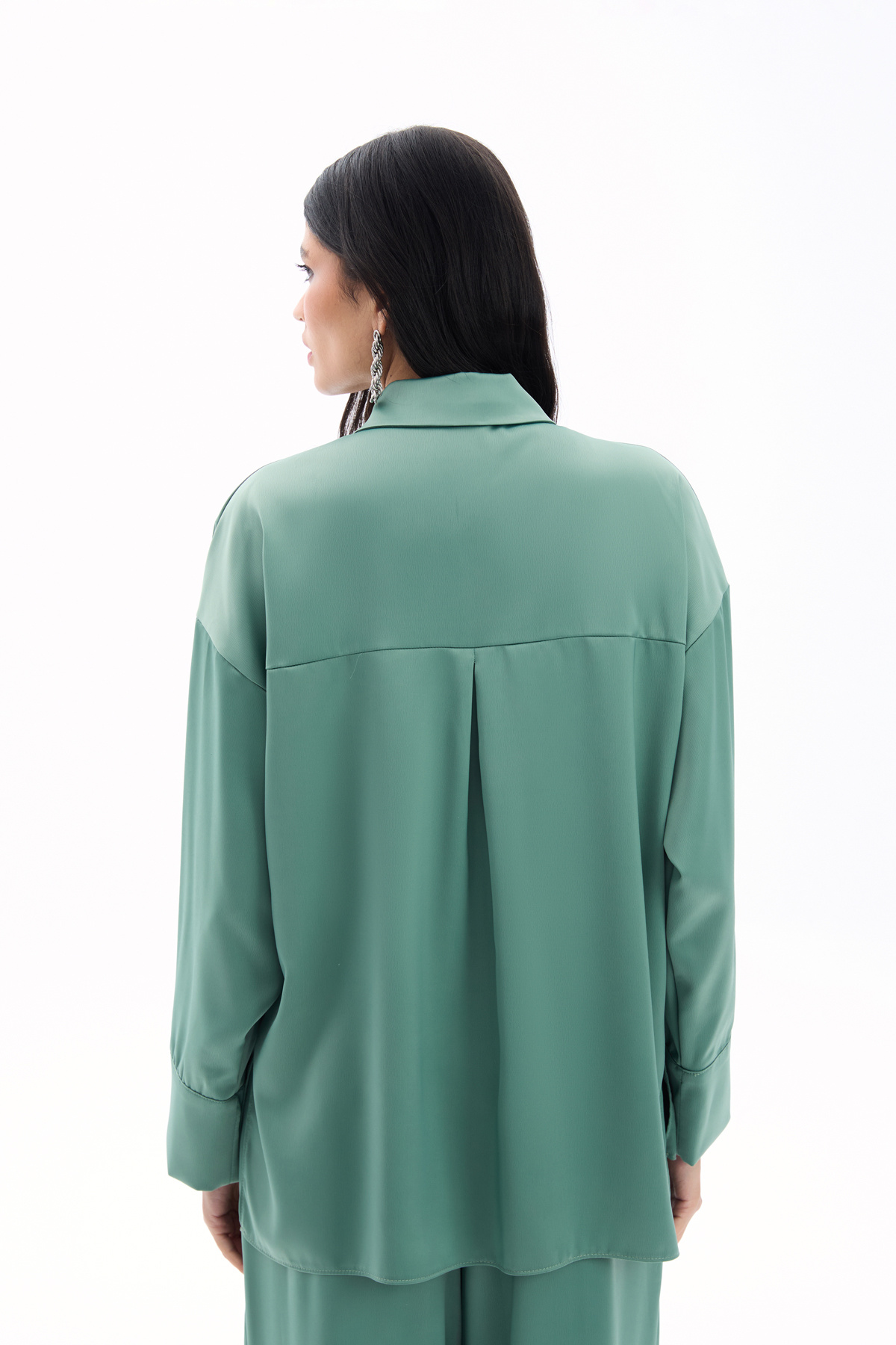 Aksesuar Detaylı Gömlek - Çağla Yeşili