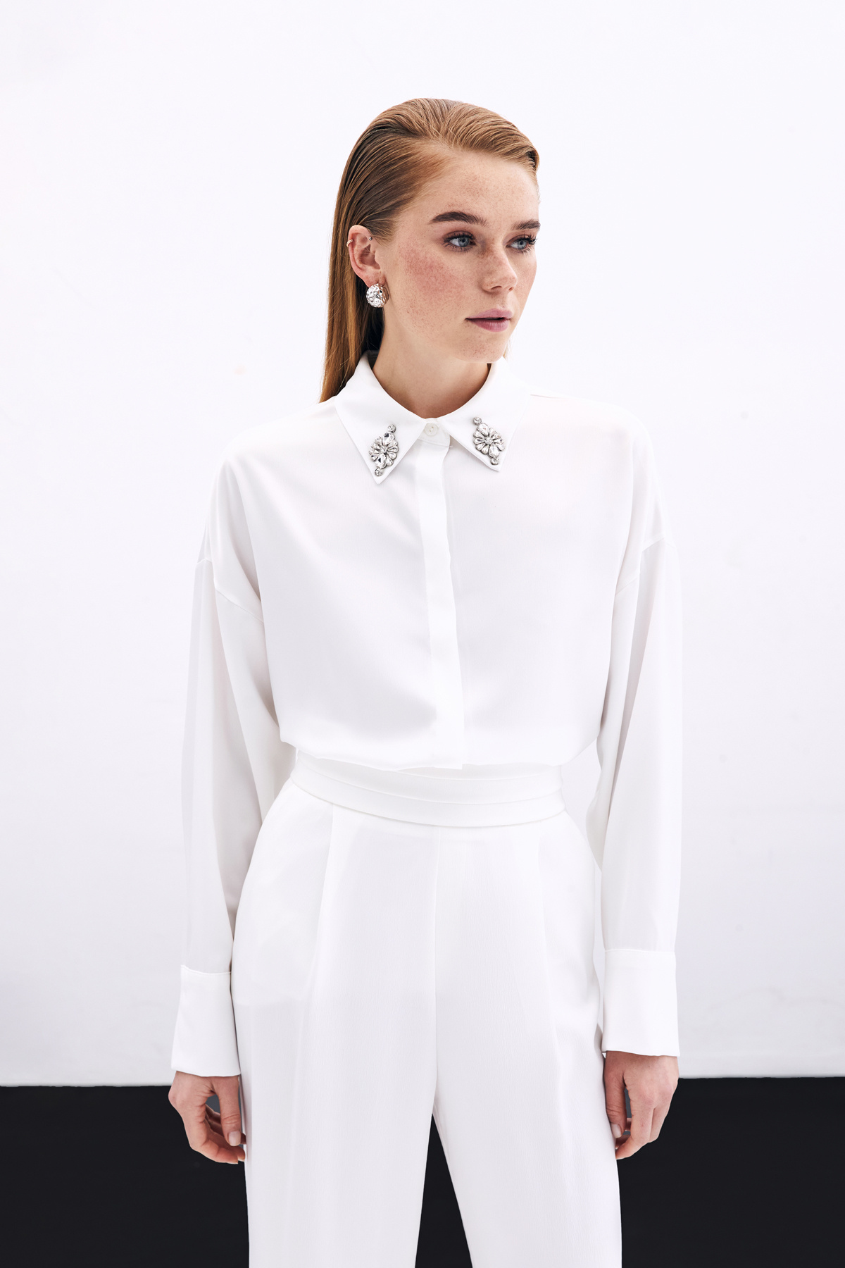 Aksesuar Detaylı Gömlek - Ekru