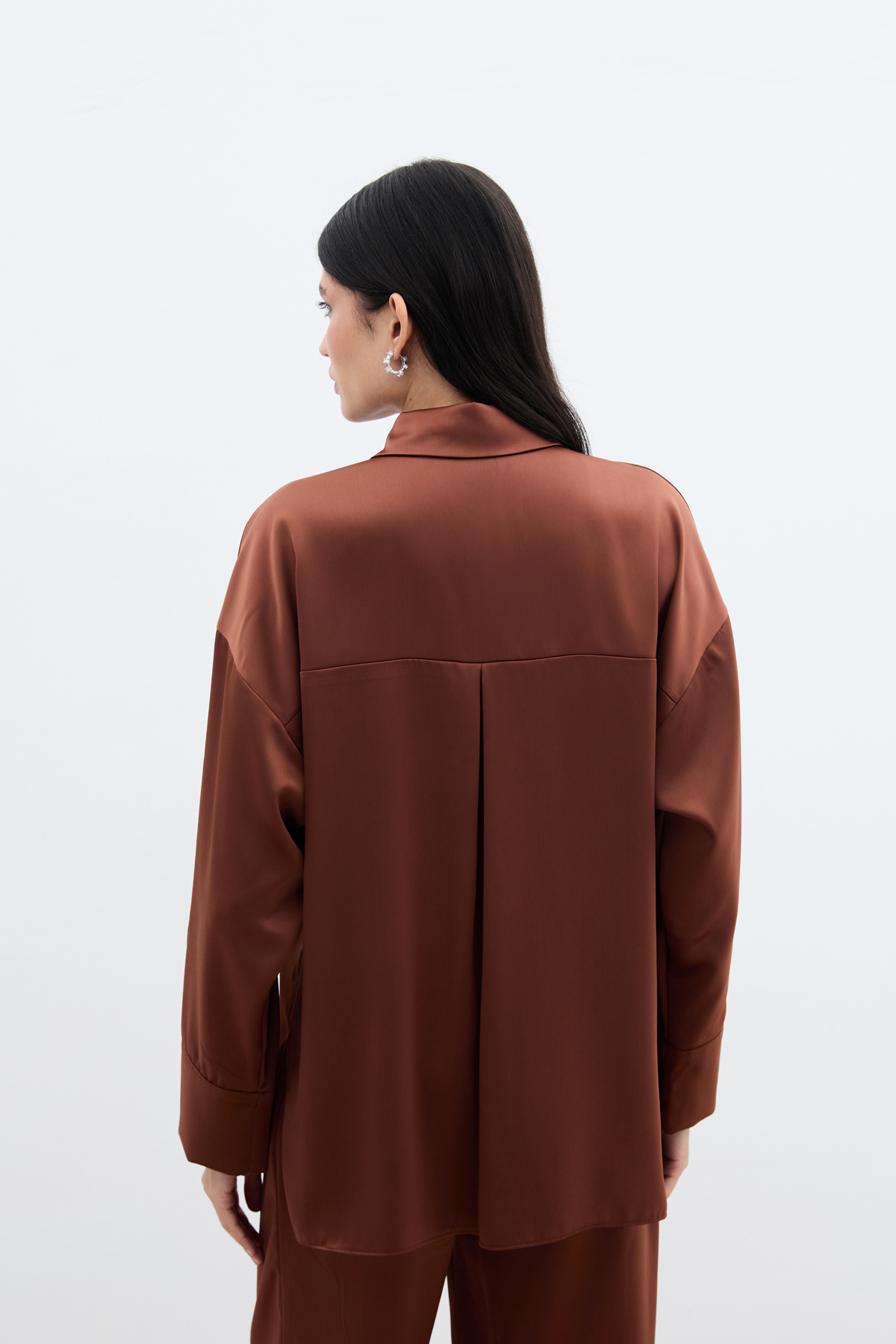 Aksesuar Detaylı Gömlek - Kahve