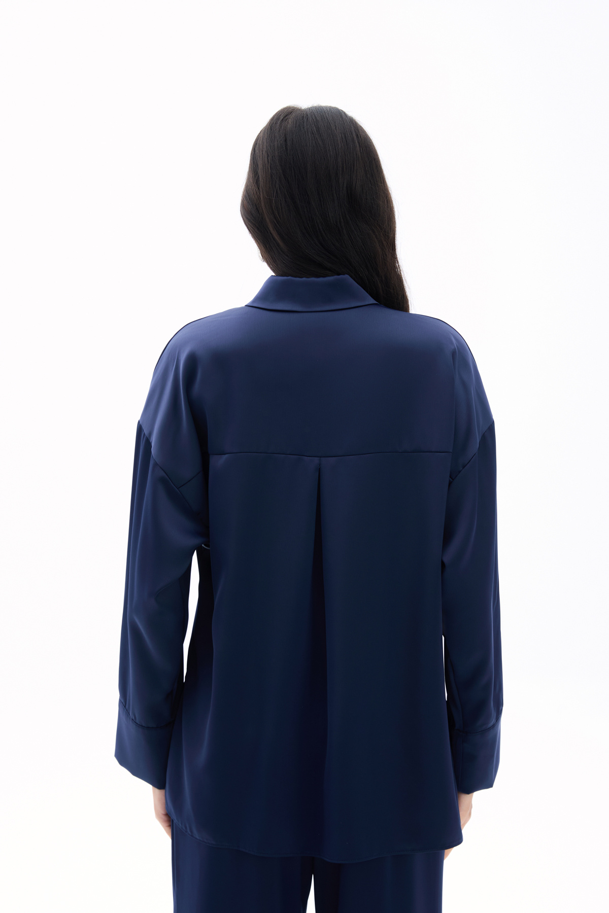 Aksesuar Detaylı Gömlek - Lacivert