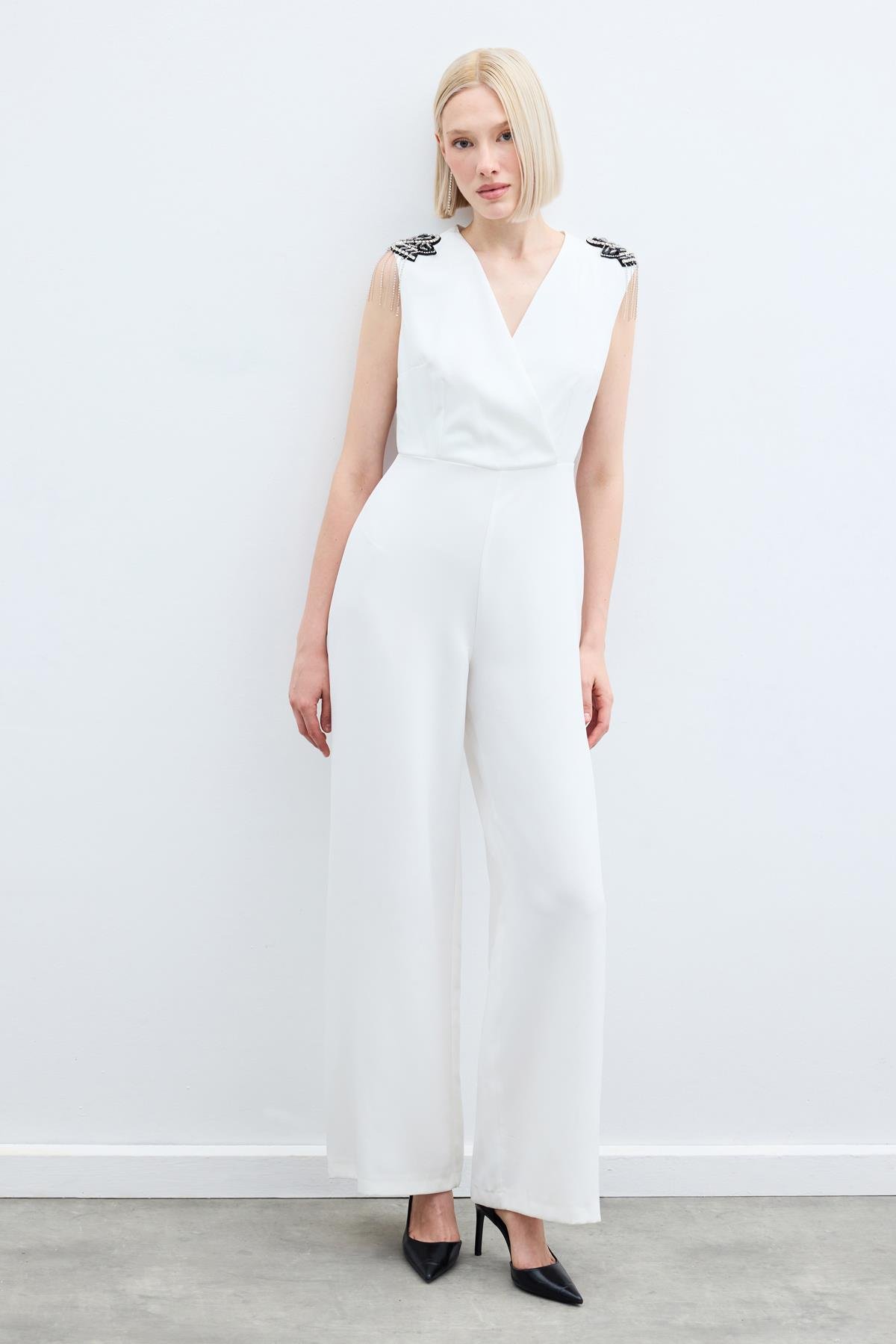 Accessory Detailed Jumpsuit - Ecru