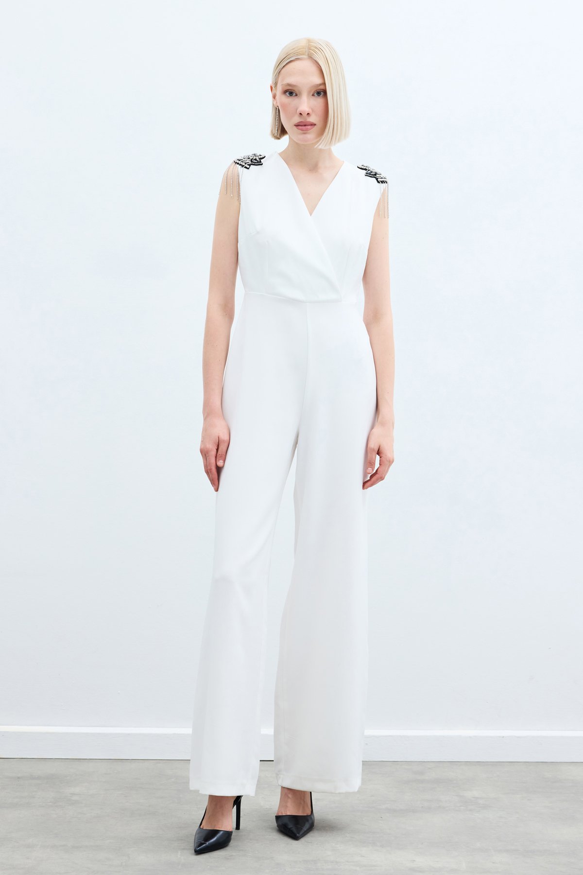 Accessory Detailed Jumpsuit - Ecru