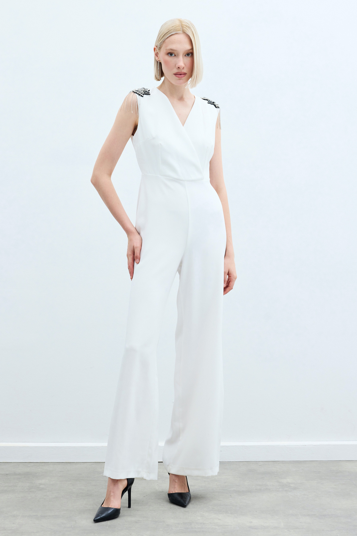 Accessory Detailed Jumpsuit - Ecru