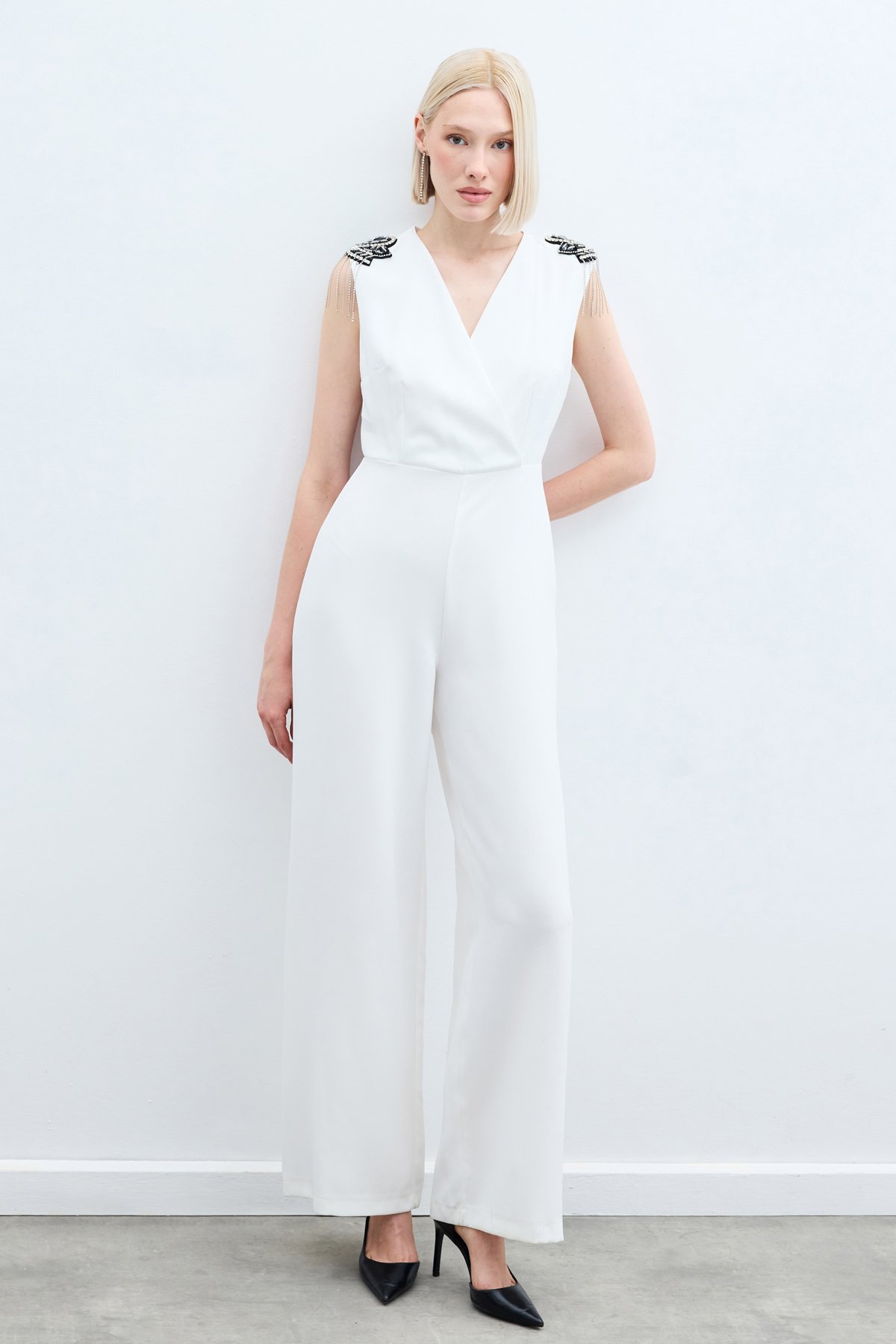 Accessory Detailed Jumpsuit - Ecru