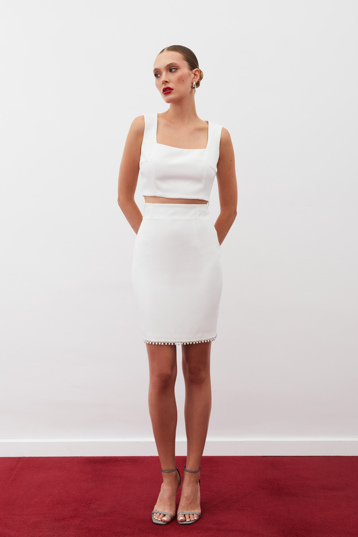 Aksesuarlı Kısa Ceket - EKRU