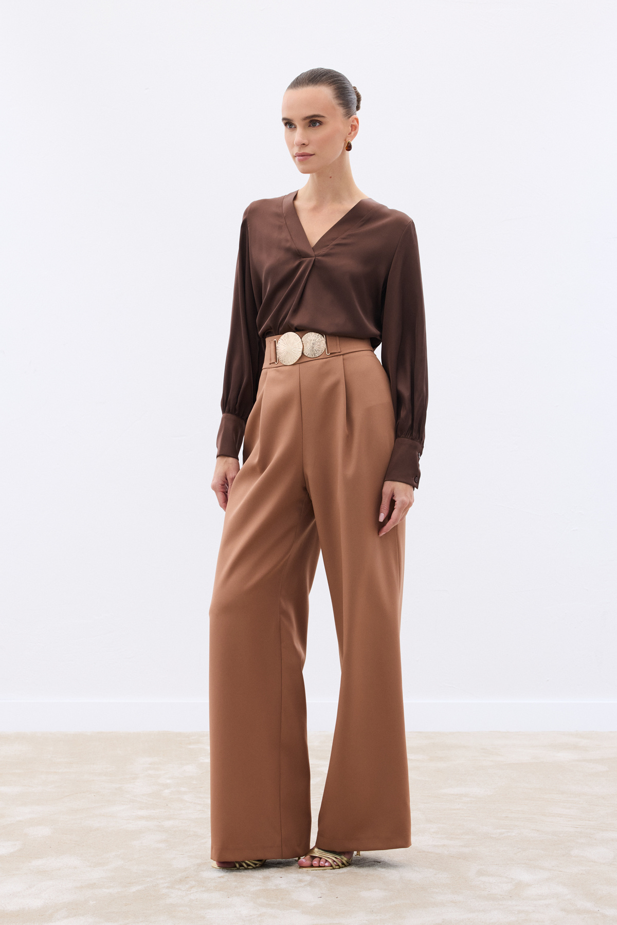 Aksesuarlı Pantolon - Camel