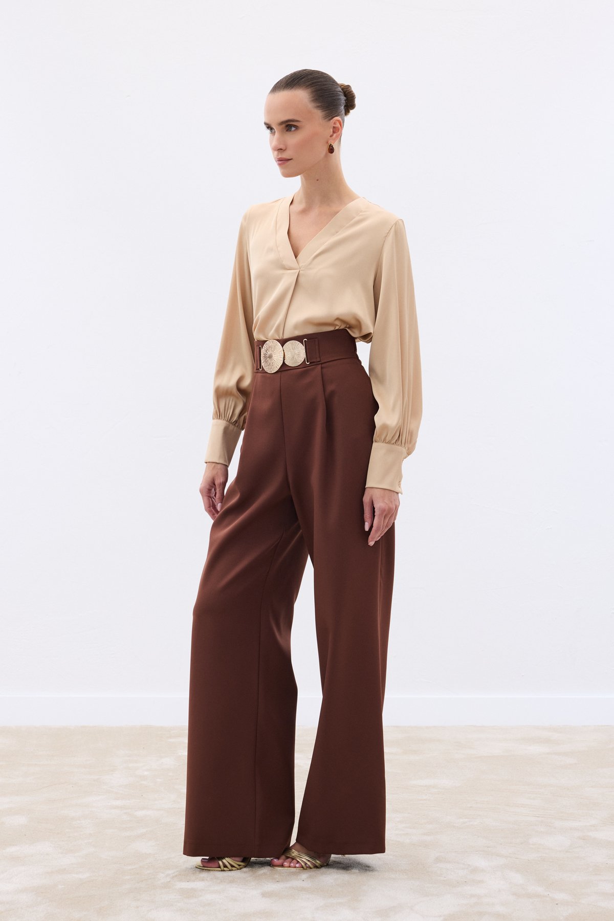 Aksesuarlı Pantolon - Kahve
