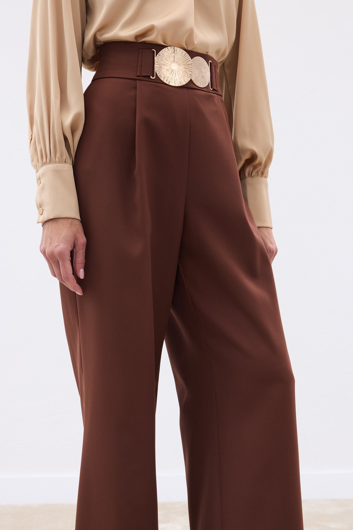 Aksesuarlı Pantolon - Kahve