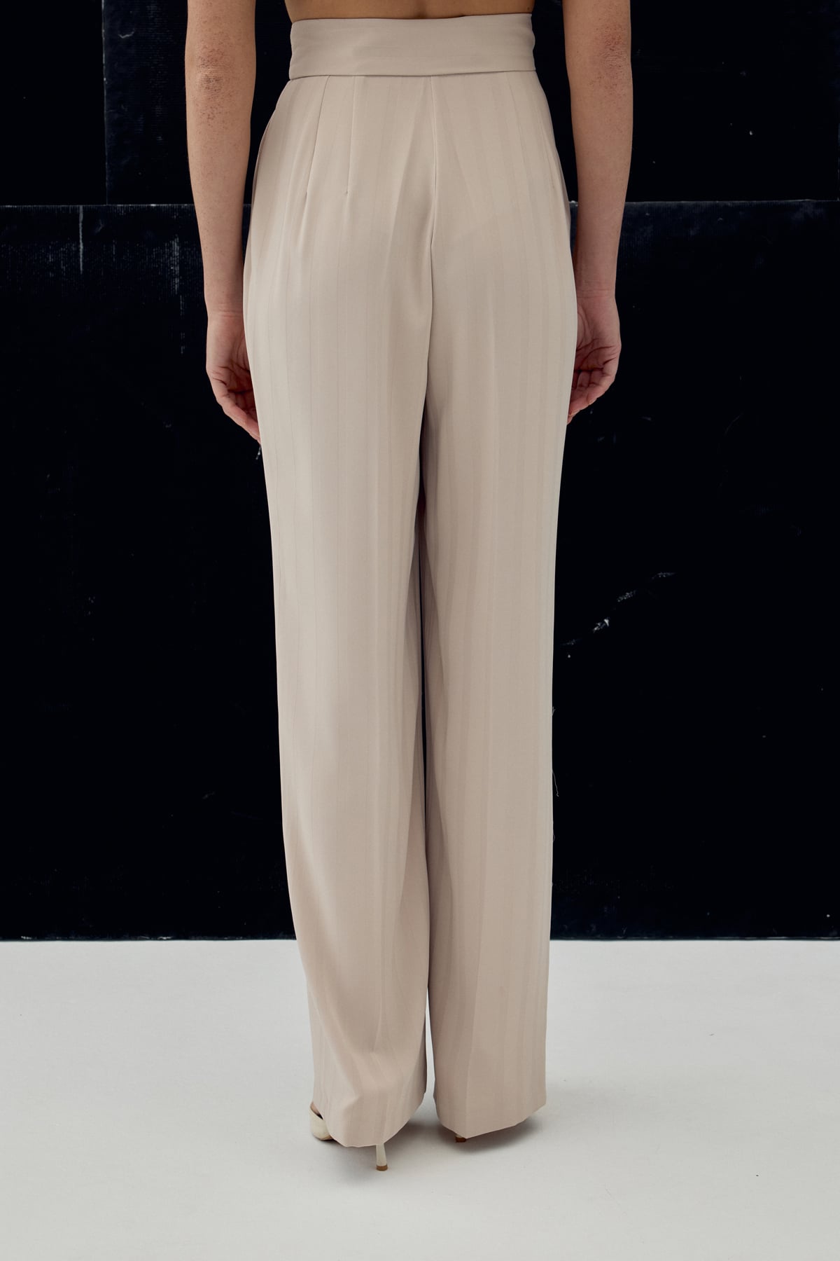 Anna Çizgili Pantolon - Bej