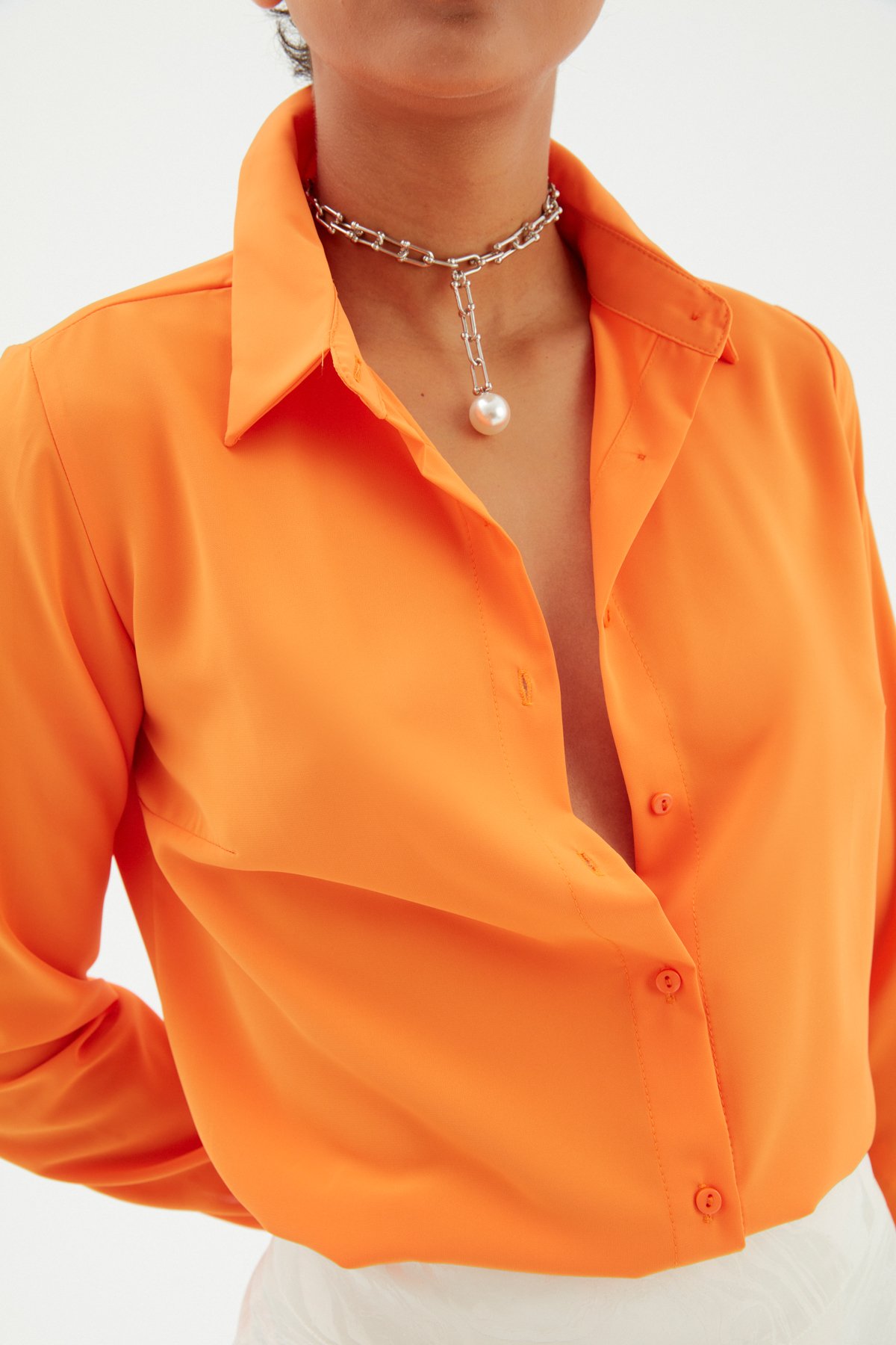 Arkası uzun gömlek - ORANJ