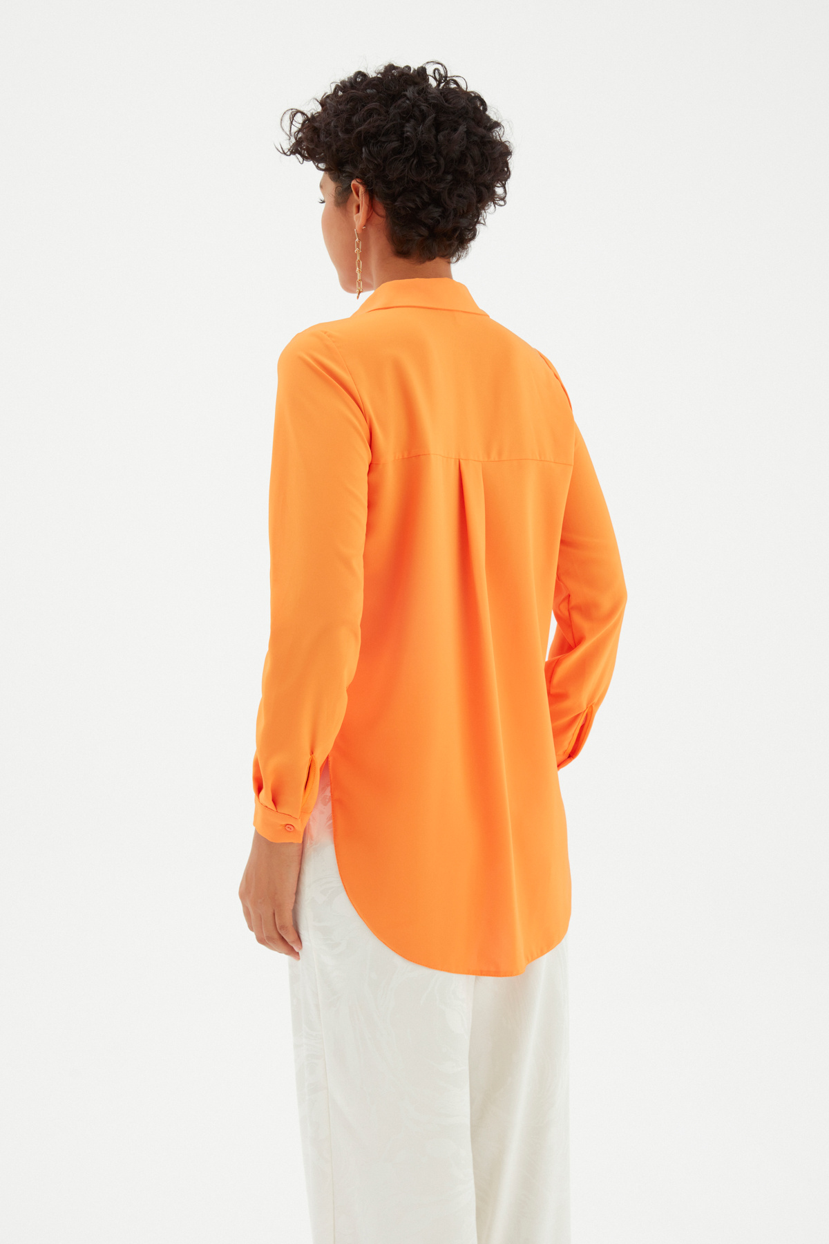 Arkası uzun gömlek - ORANJ