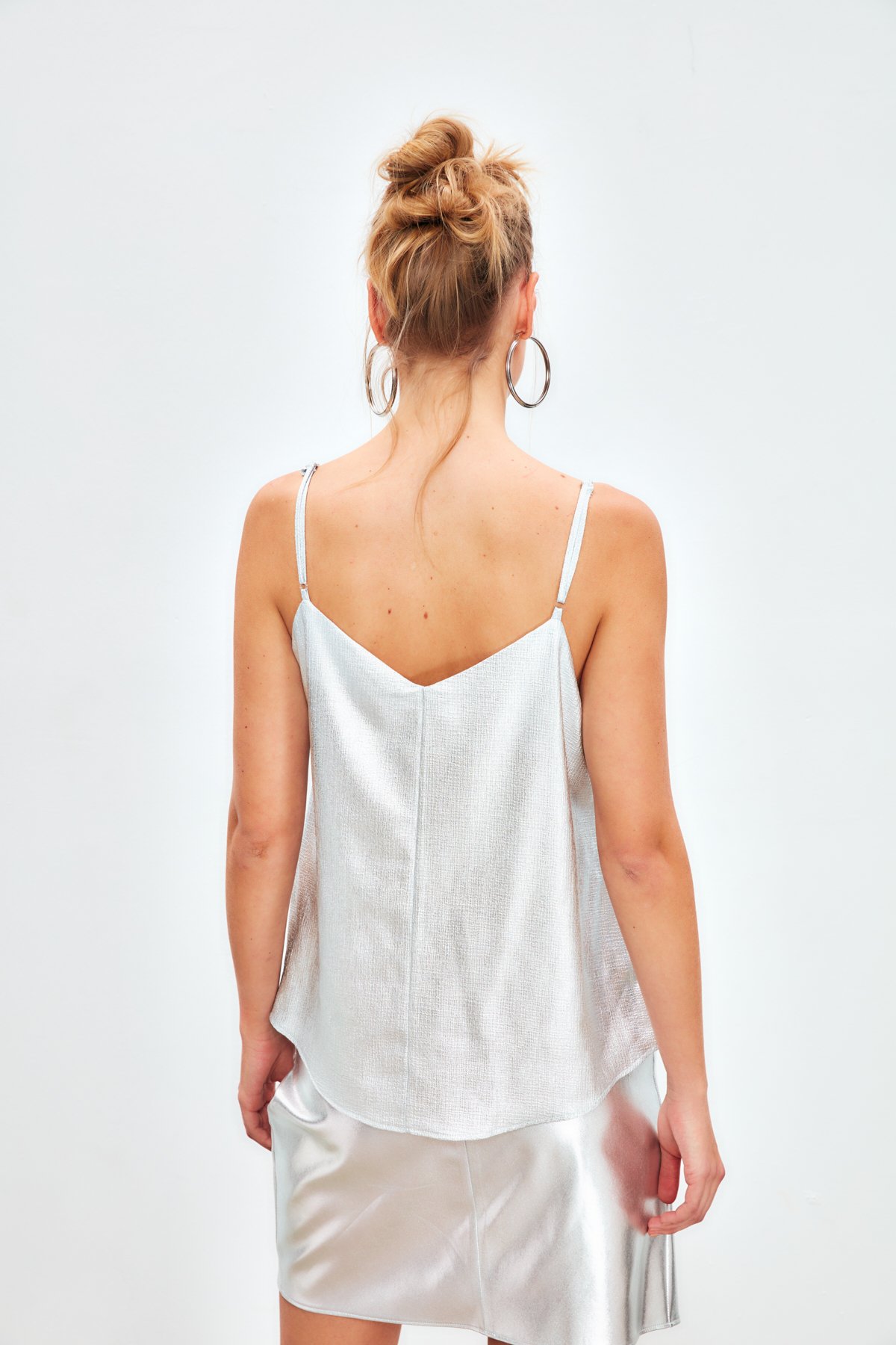 Askılı Salaş Bluz - GÜMÜŞ