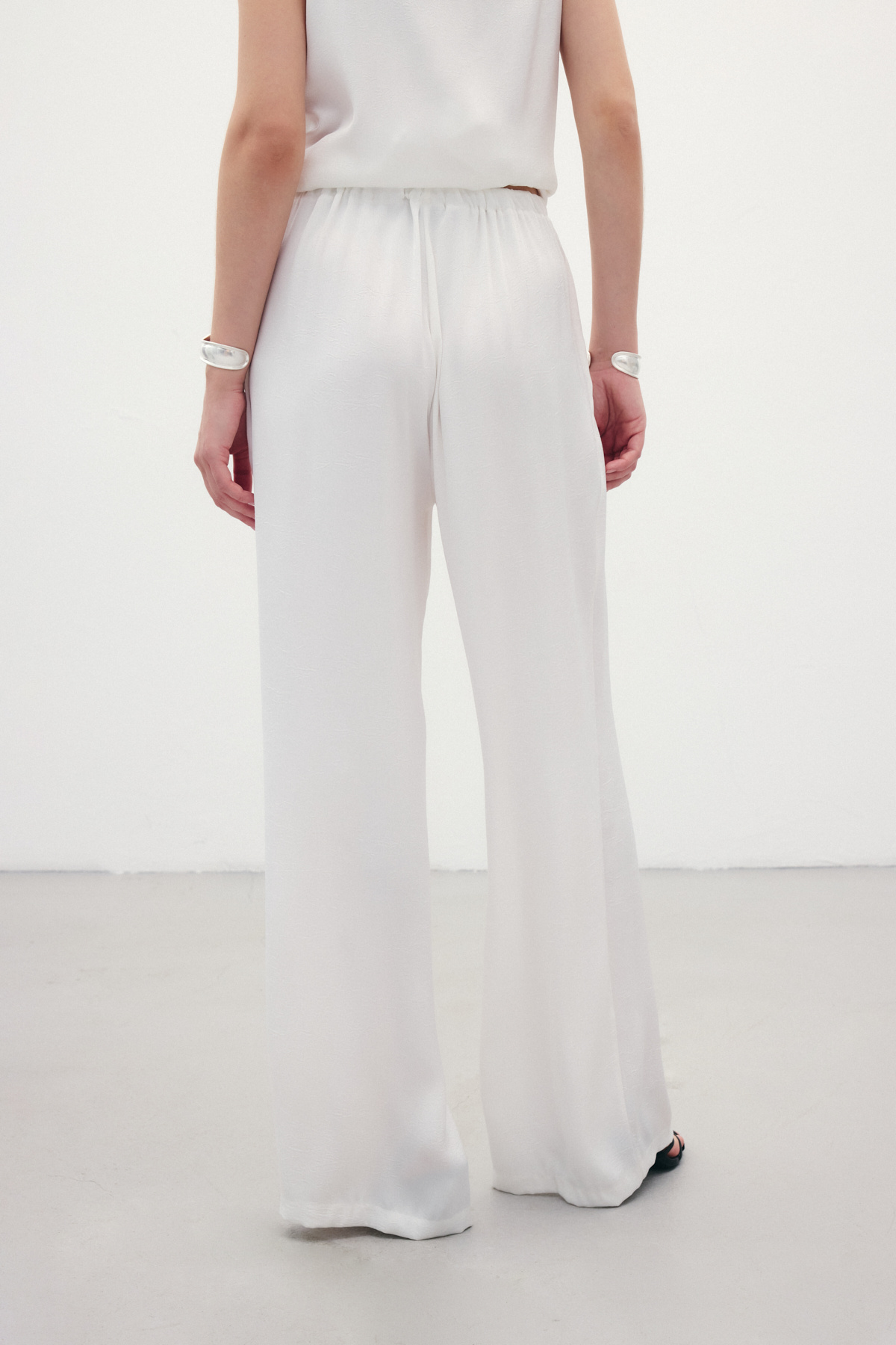 Bağcıklı Salaş Pantolon - Ekru