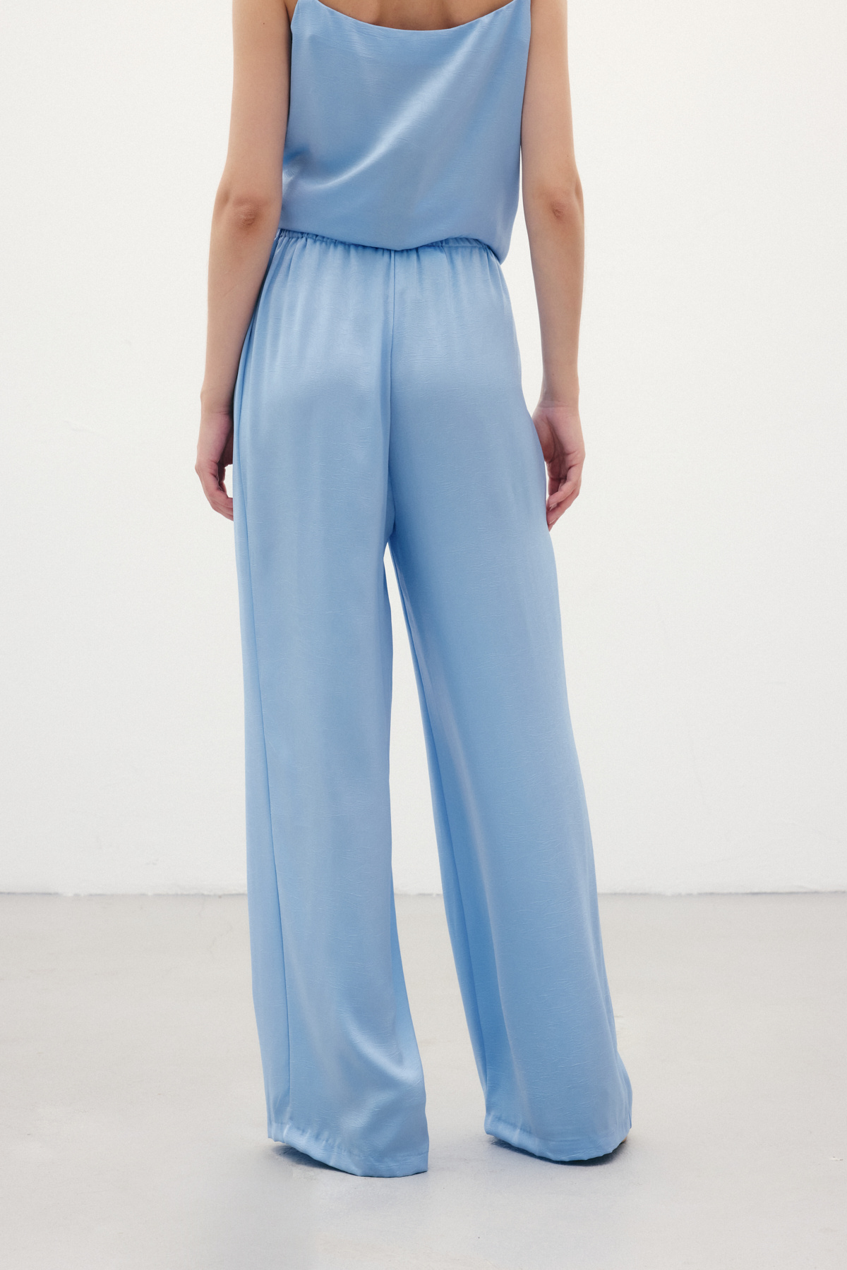 Bağcıklı Salaş Pantolon - Mavi