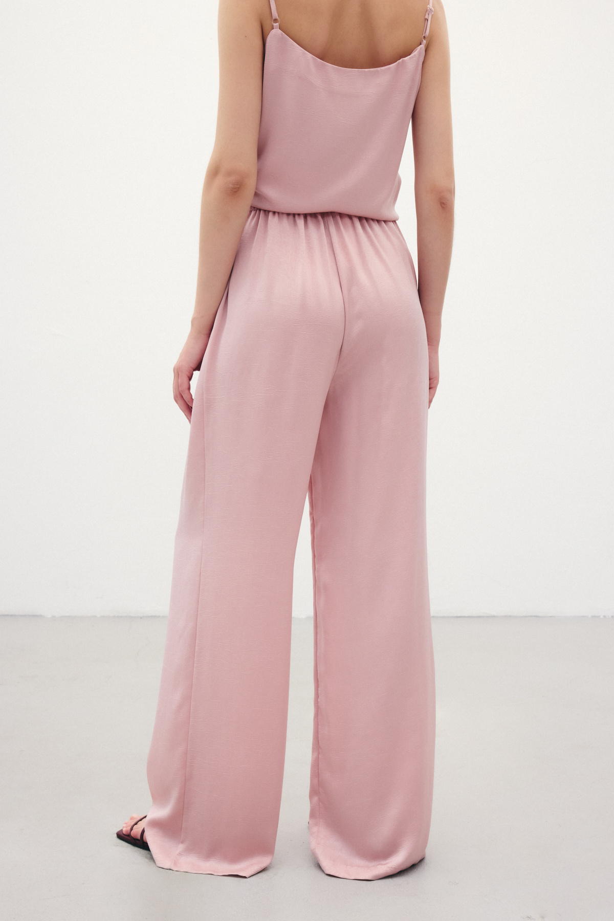 Bağcıklı Salaş Pantolon - Pudra