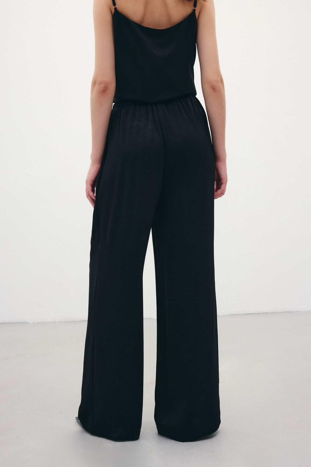 Bağcıklı Salaş Pantolon - Siyah