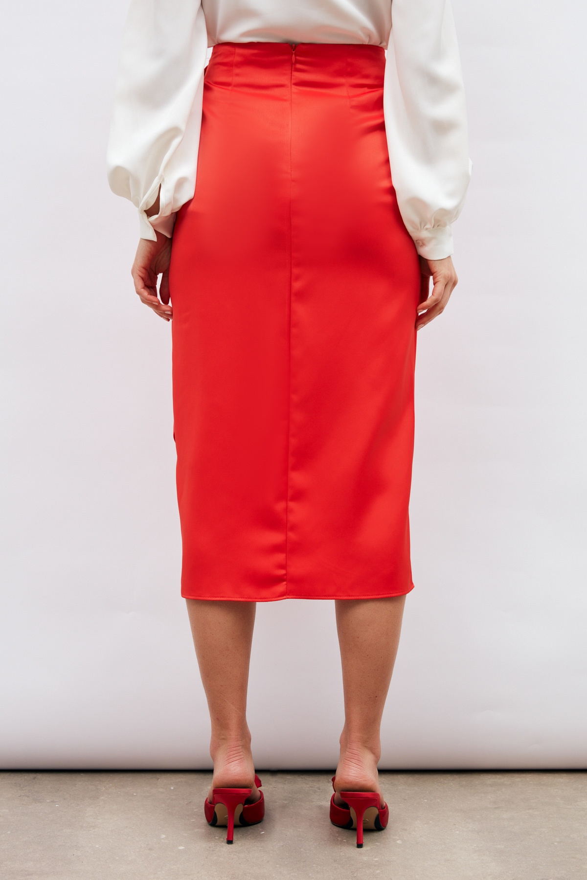 Bağlama Detaylı Kruvaze Etek - MERCAN