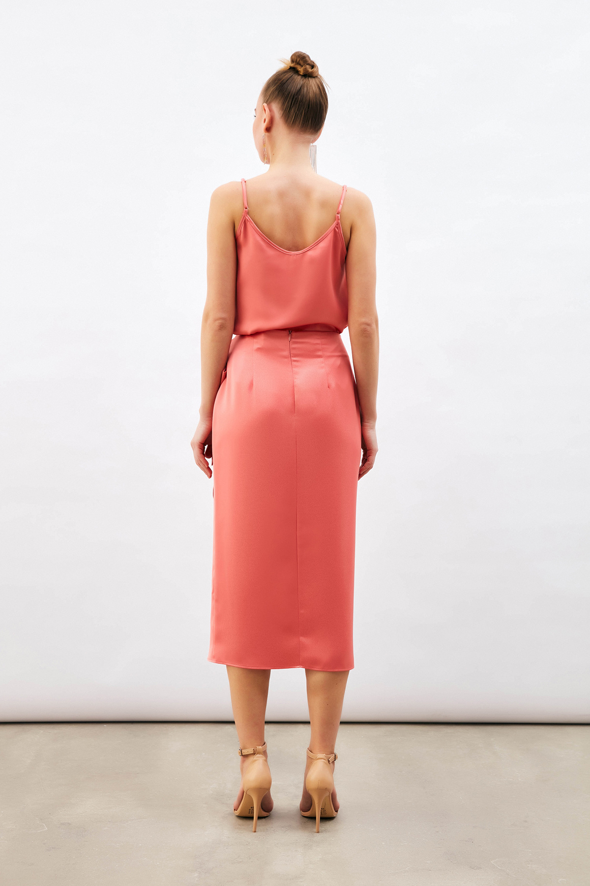 Bağlama Detaylı Kruvaze Etek - PUDRA