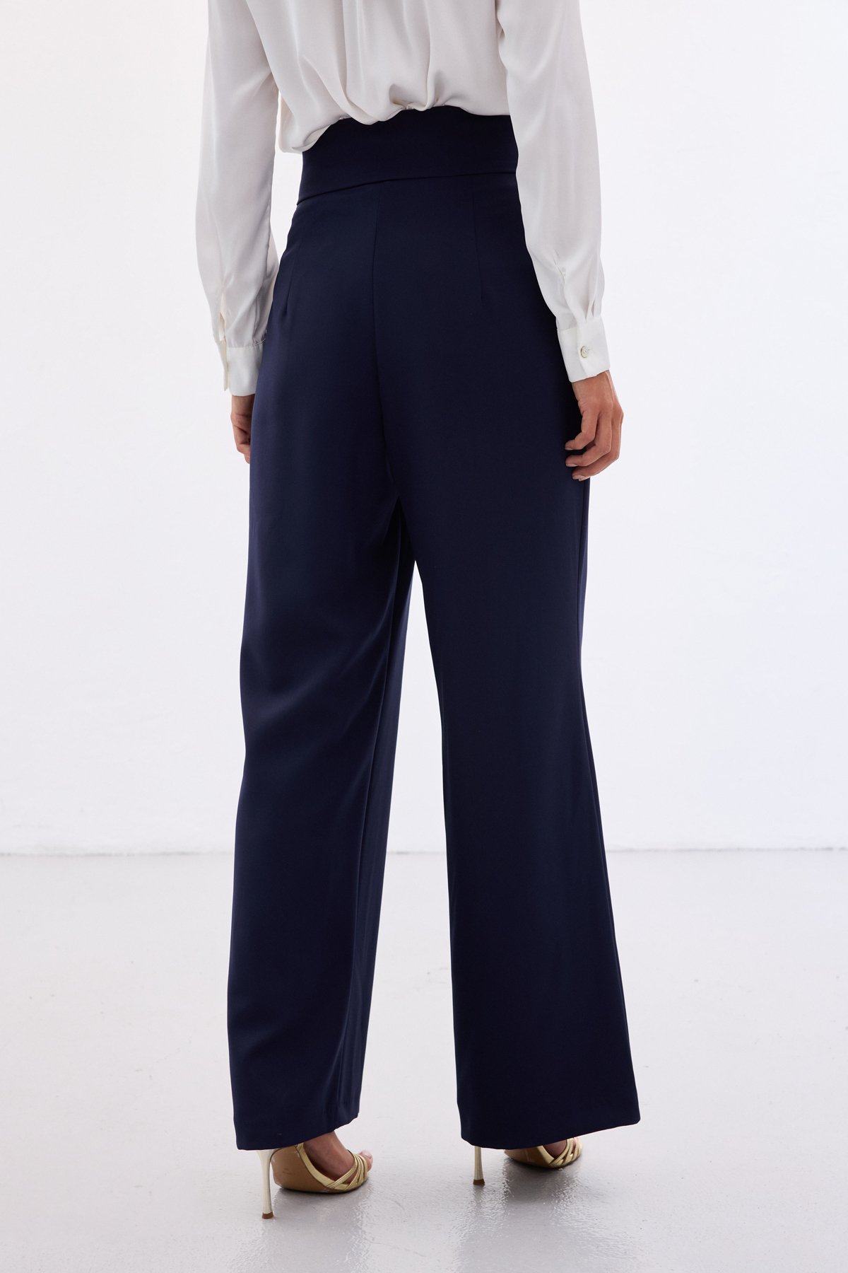 Bel Aksesuarlı Pantolon - Lacivert