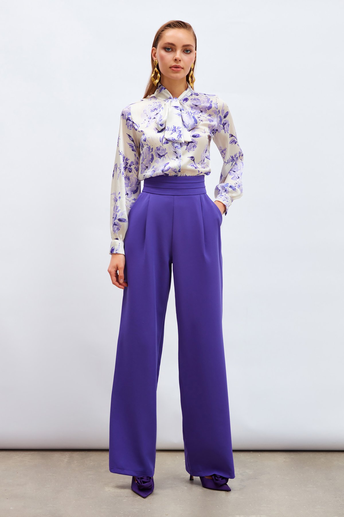 Bel Detaylı Cepli Pantolon - MOR