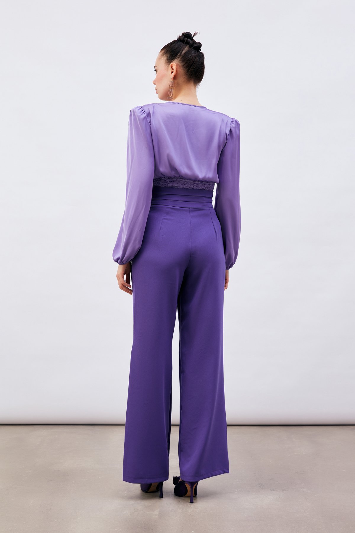 Bel Detaylı Cepli Pantolon - MOR