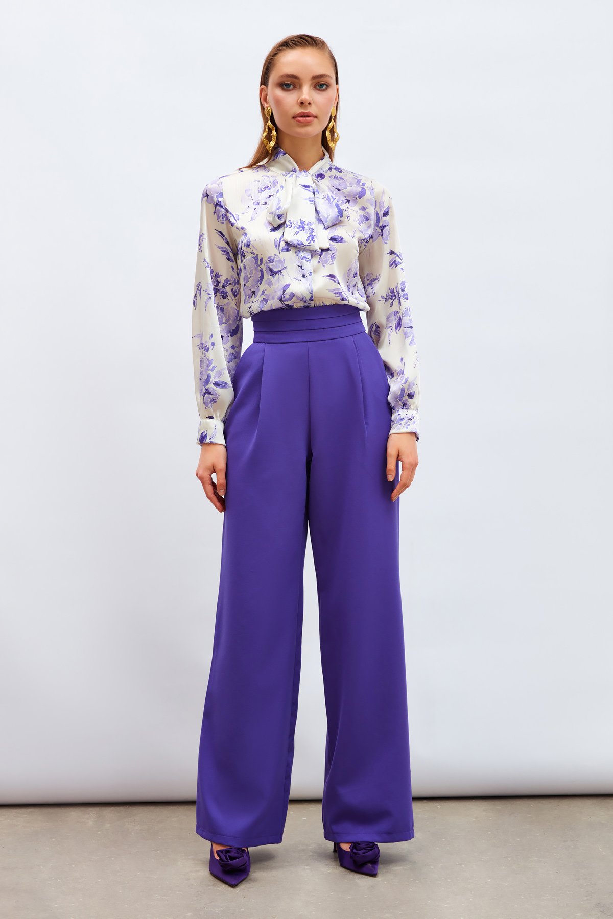 Bel Detaylı Cepli Pantolon - MOR