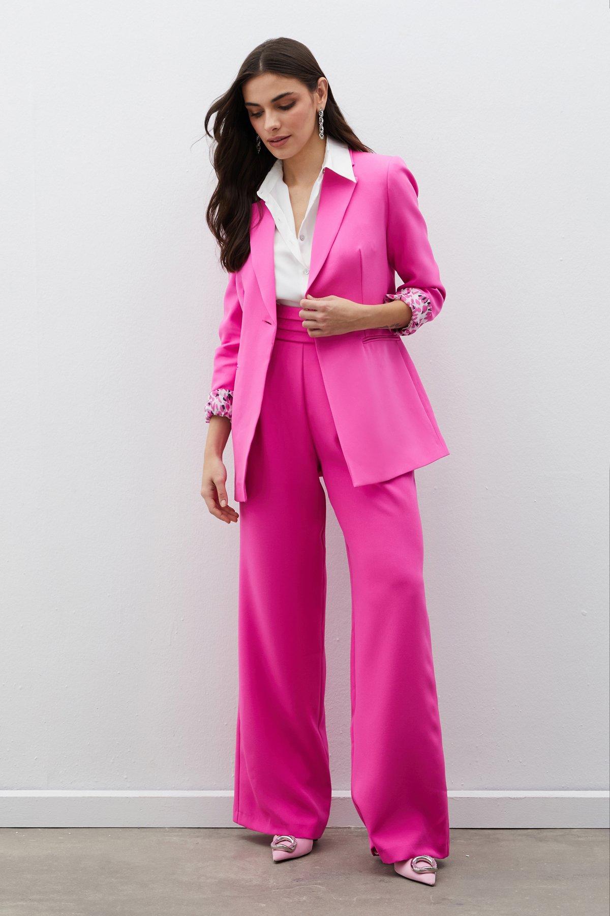 Bel Detaylı Cepli Pantolon - PEMBE