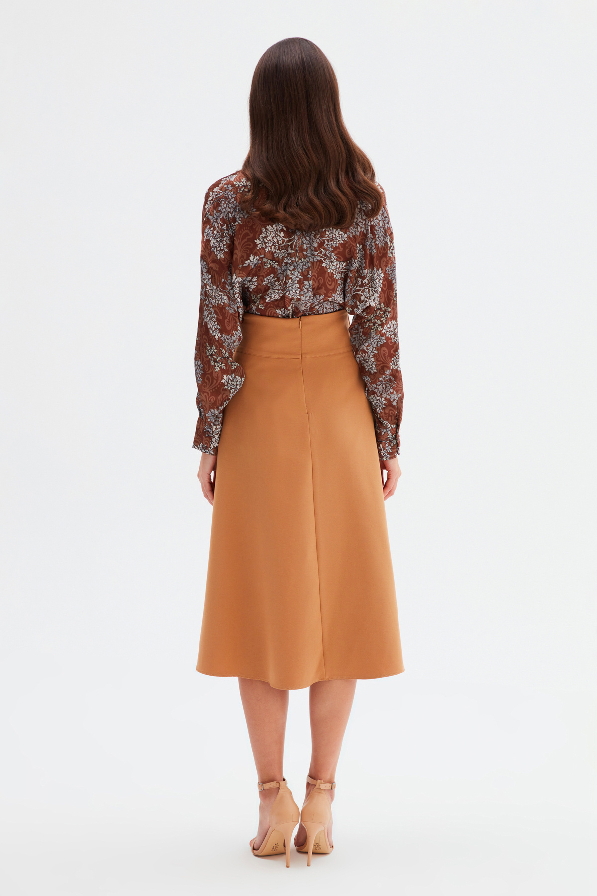 Bel Detaylı Kloş Etek - CAMEL