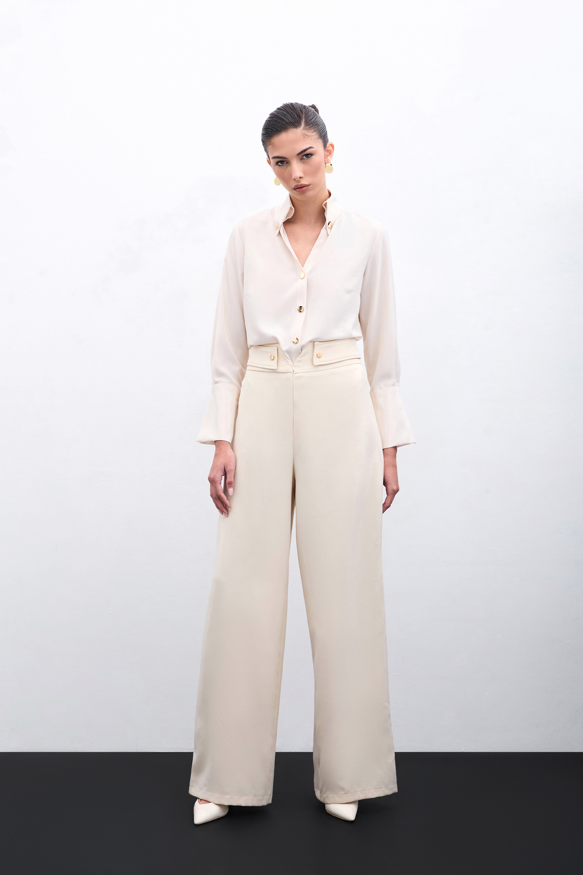 Bel Detaylı Pantolon - Bej