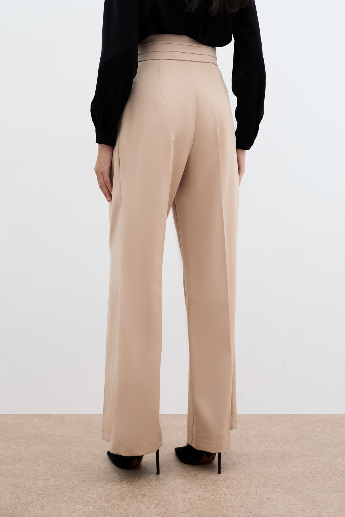 Bel Detaylı Pantolon - Bej