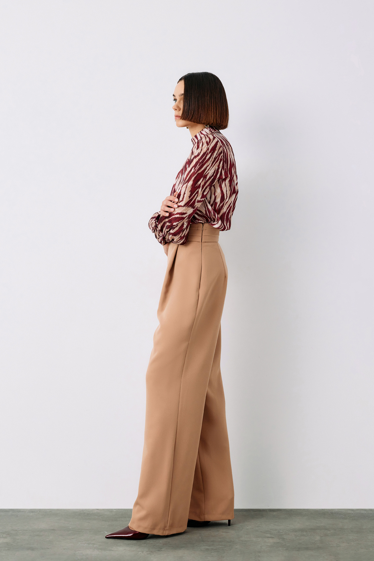 Bel Detaylı Pantolon - CAMEL