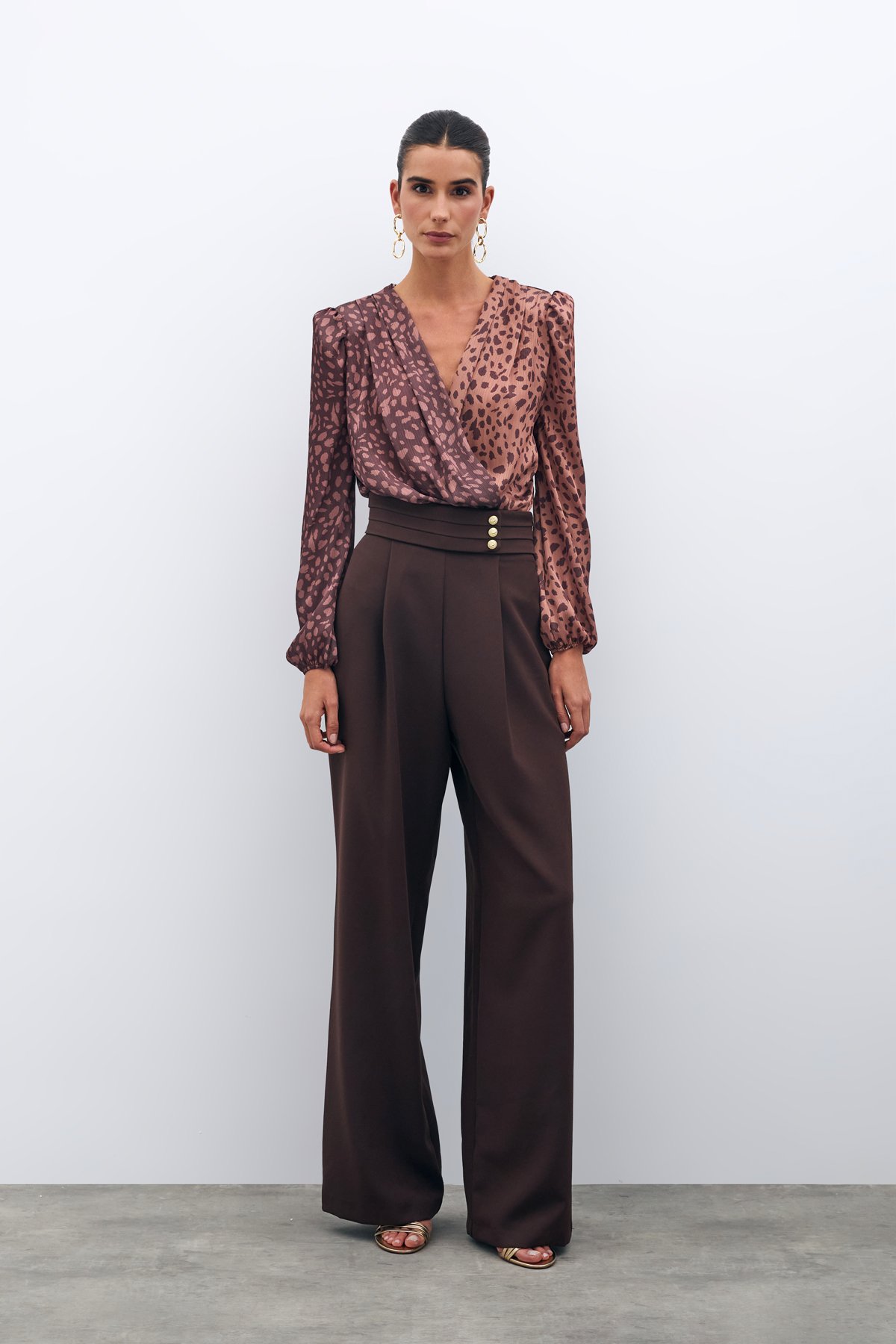 Bel Detaylı Pantolon - KAHVE