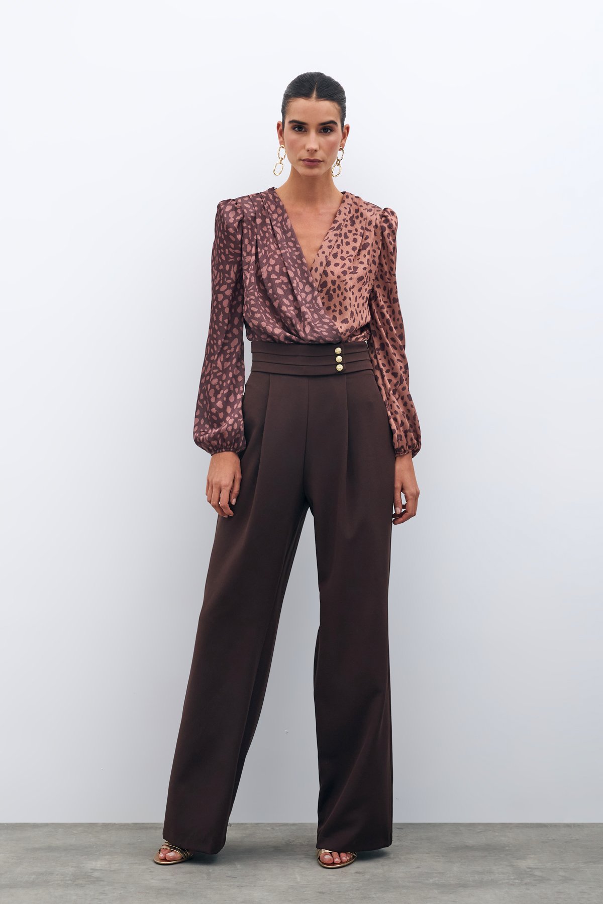 Bel Detaylı Pantolon - KAHVE