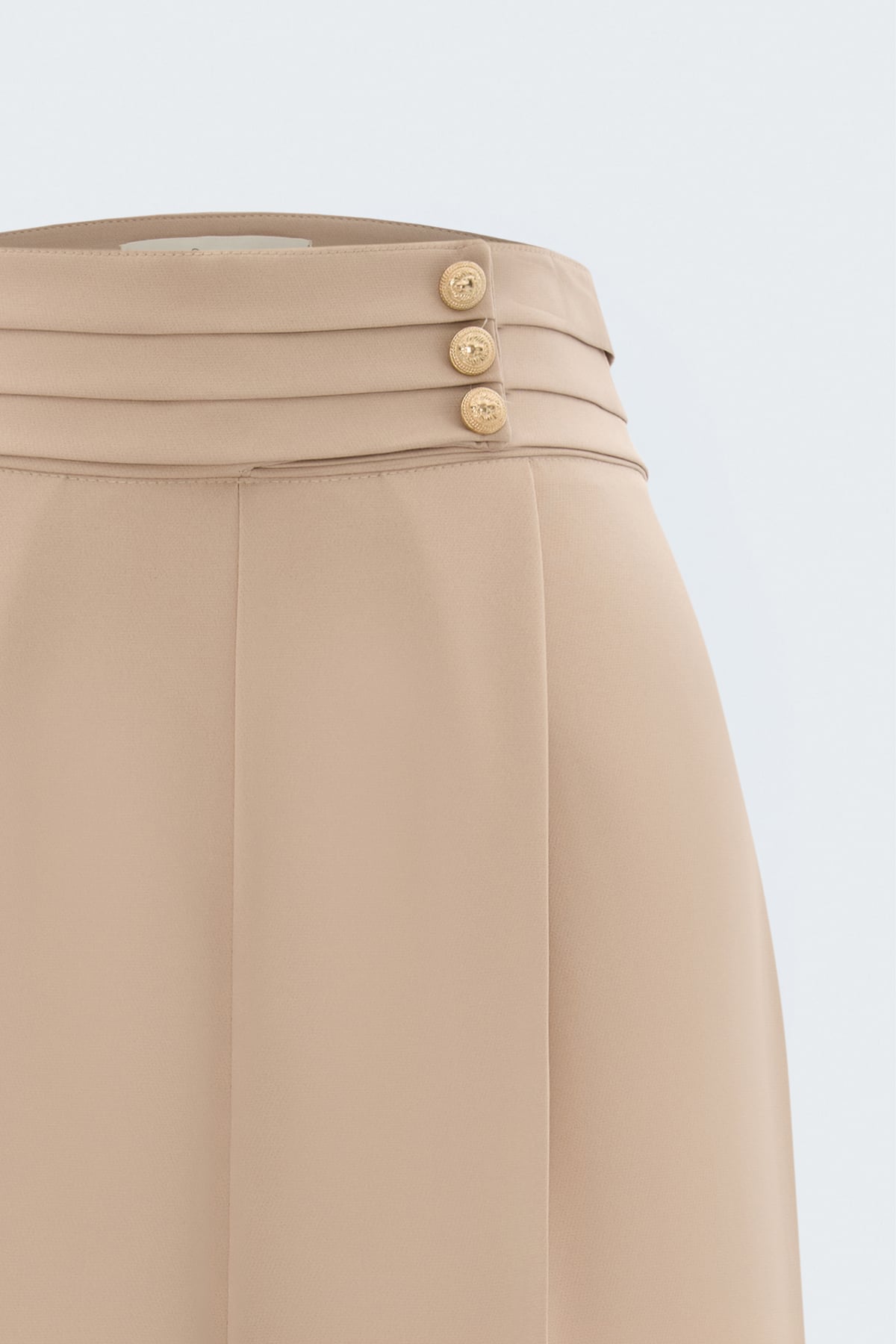 Waist Detailed Trousers - Dark beıge