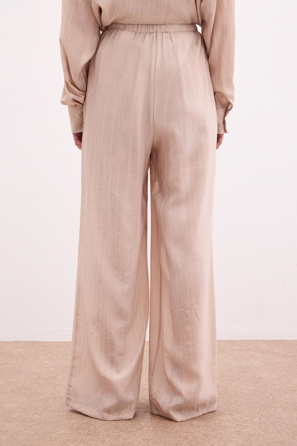 Bel Lastikli Pantolon - Bej