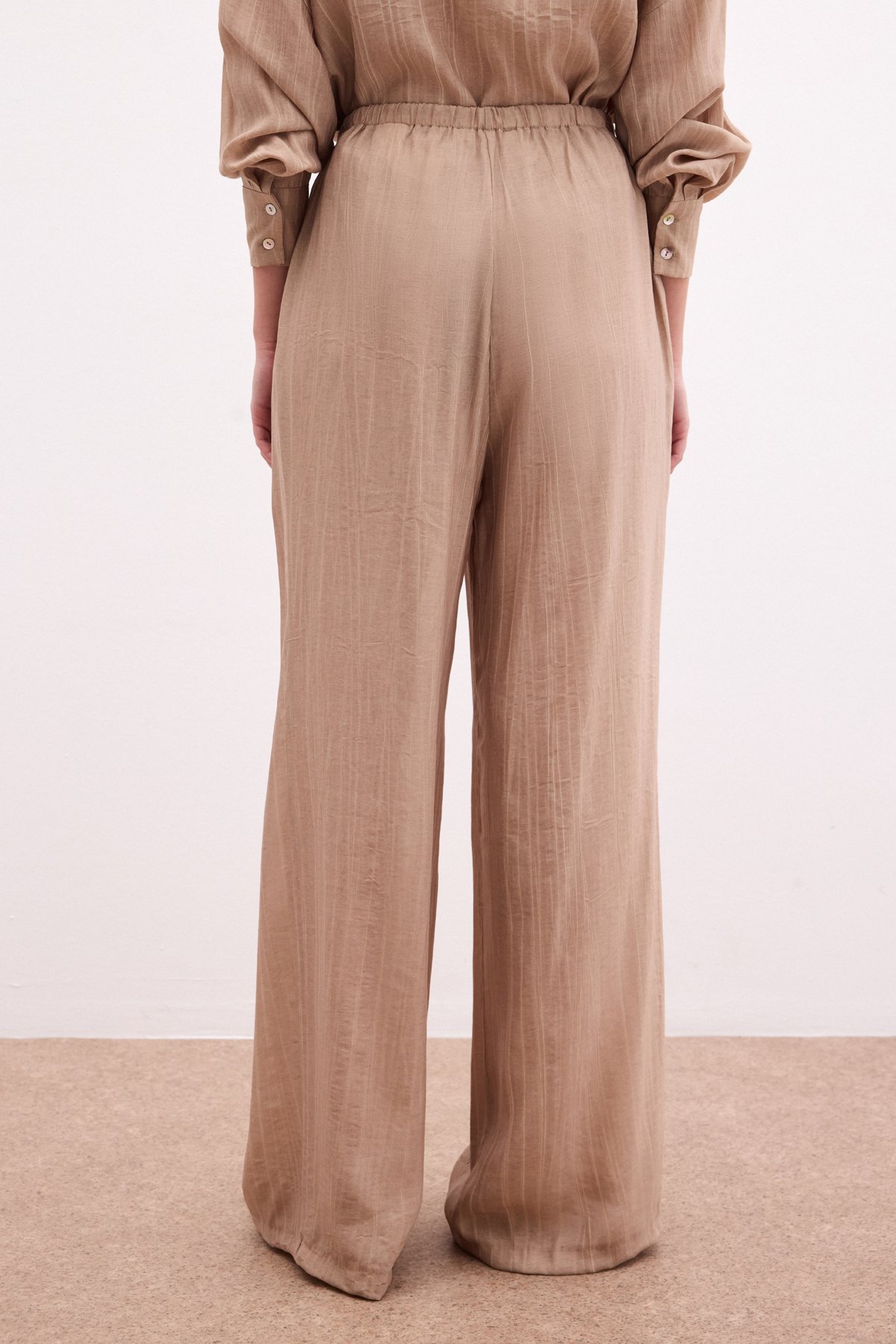 Bel Lastikli Pantolon - Camel