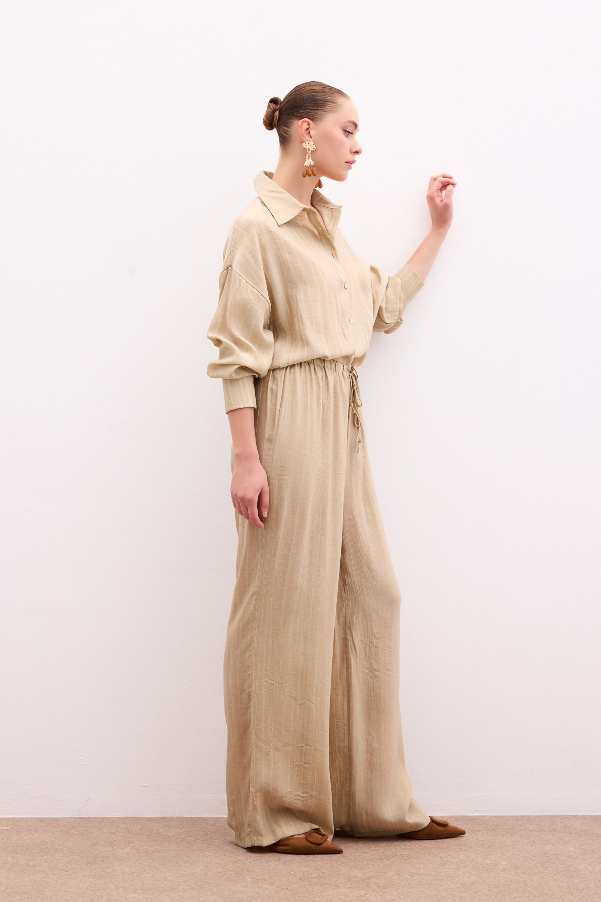 Bel Lastikli Pantolon - Haki